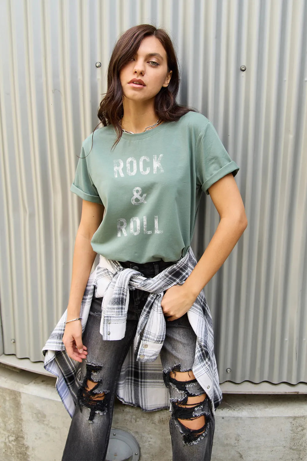 Simply Love Full Size ROCK & ROLL Short Sleeve T-Shirt – Trendsi | ClozArt
