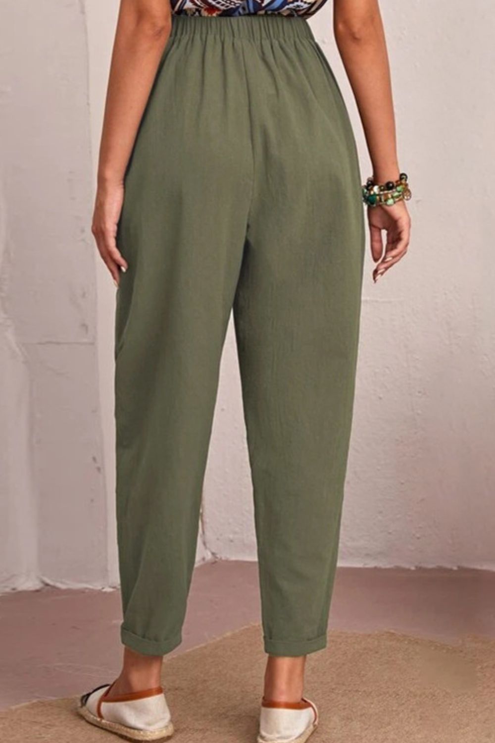 Elastic Waist Pocket Tapered Pants – Trendsi | ClozArt