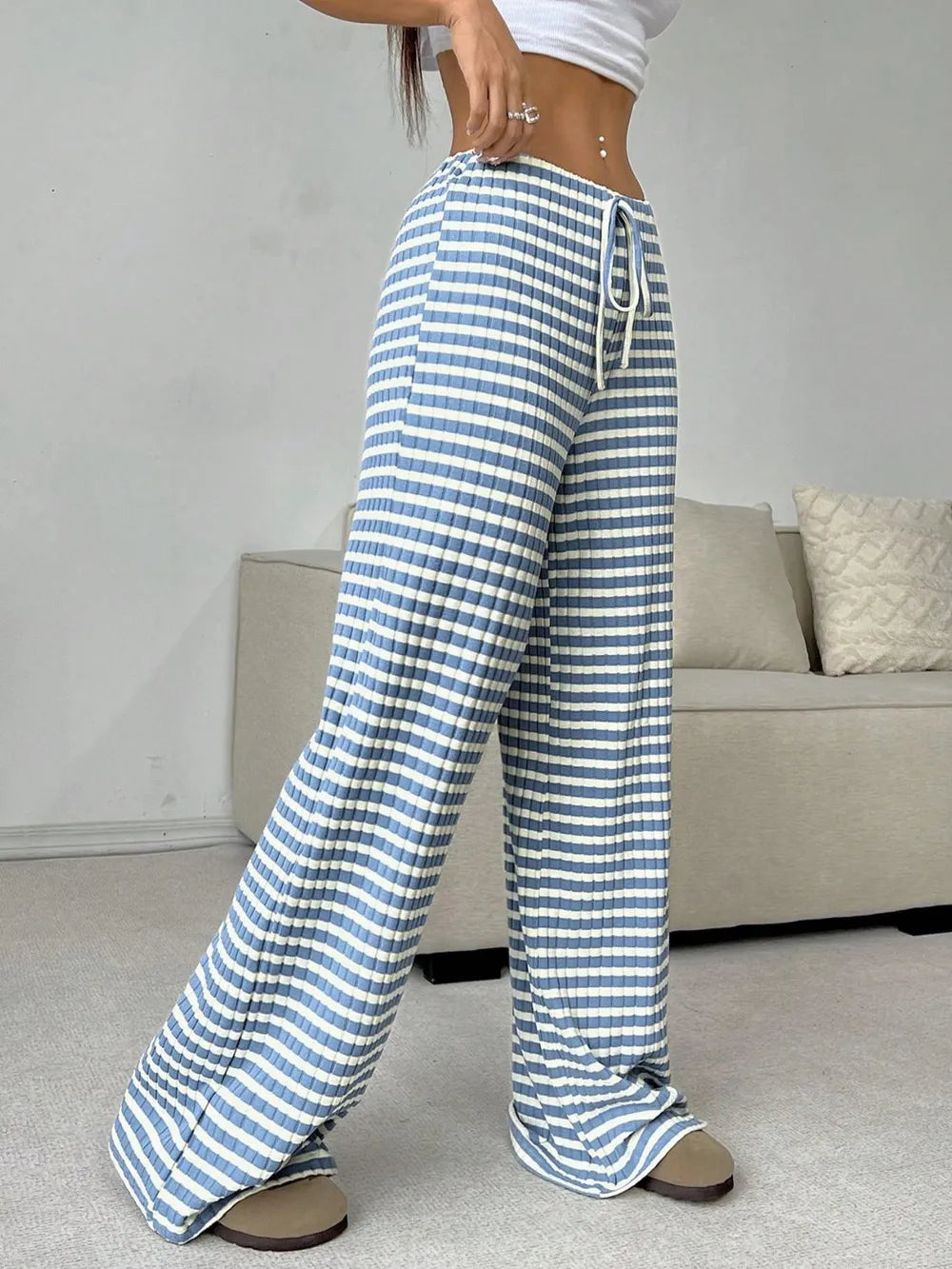 Tied Striped Wide Leg Pants – Trendsi | ClozArt