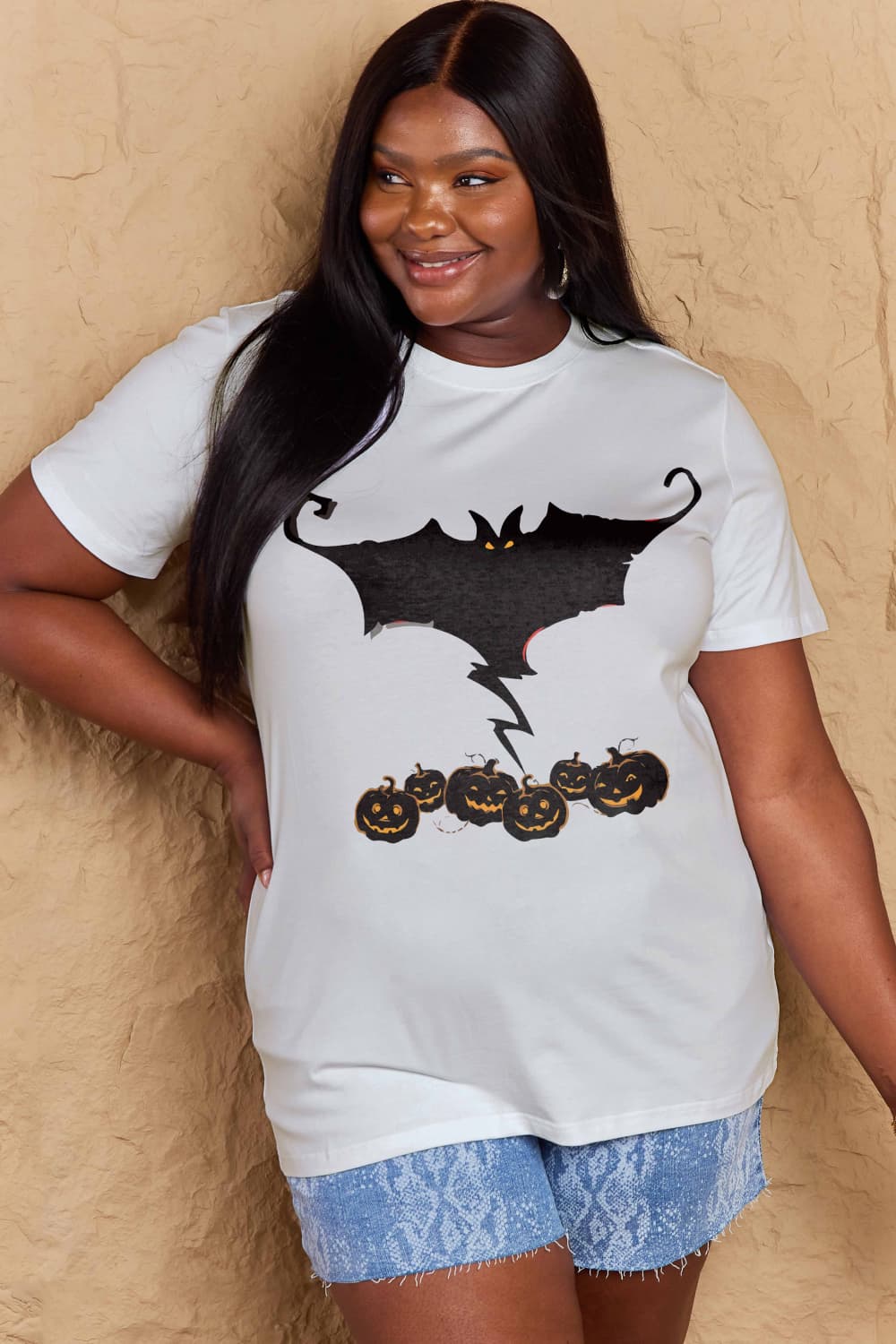 Simply Love Full Size Bat & Pumpkin Graphic Cotton T-Shirt – Trendsi | ClozArt