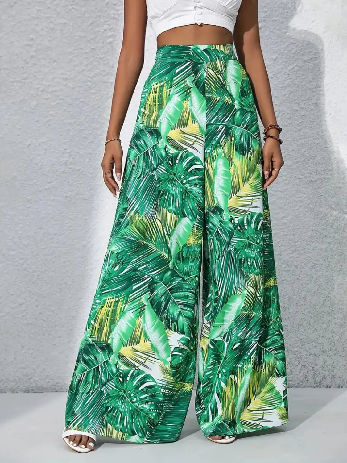 Printed High Waist Wide Leg Pants – Trendsi | ClozArt