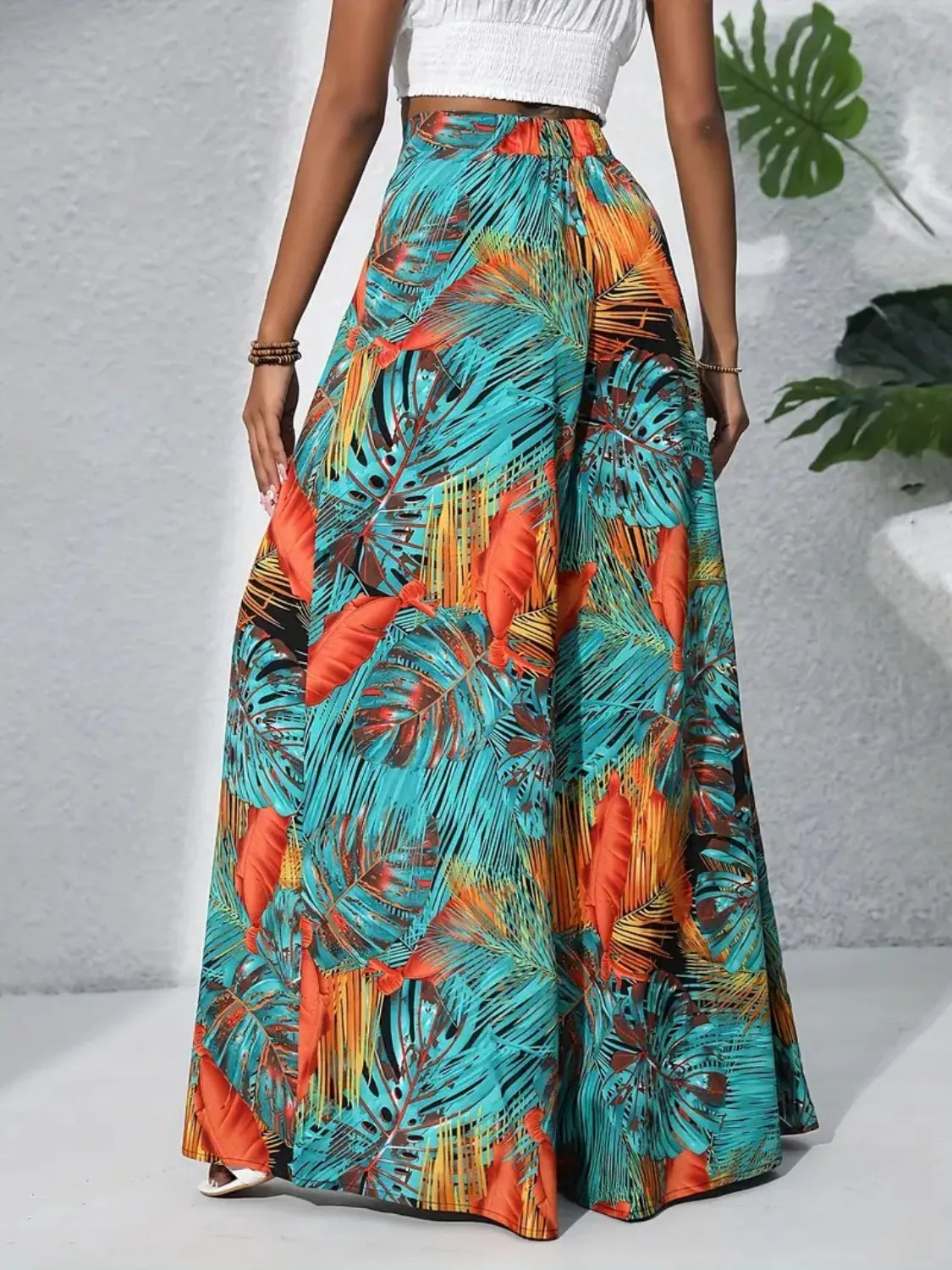 Printed High Waist Wide Leg Pants – Trendsi | ClozArt