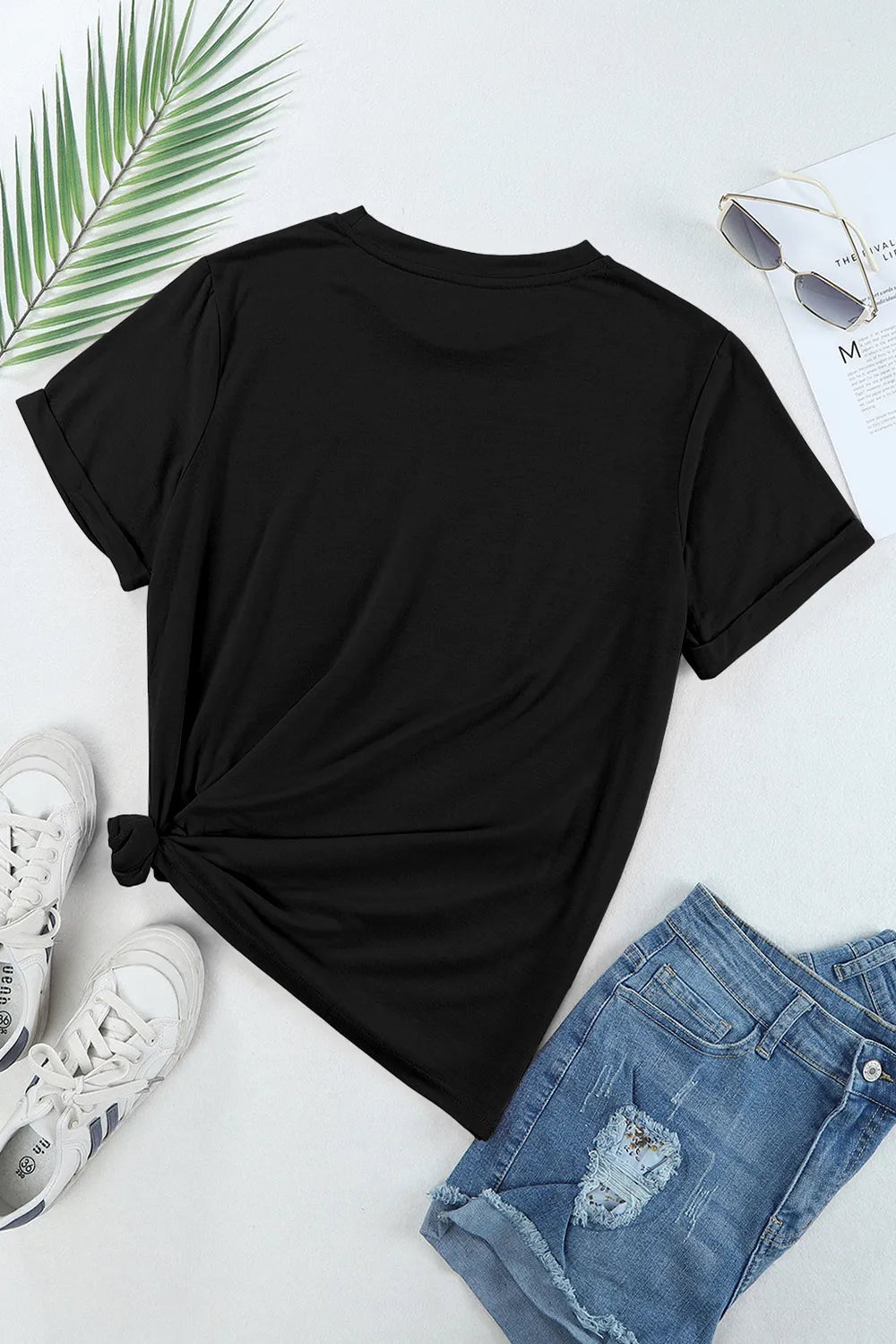 US Flag Round Neck Short Sleeve T-Shirt – Trendsi | ClozArt