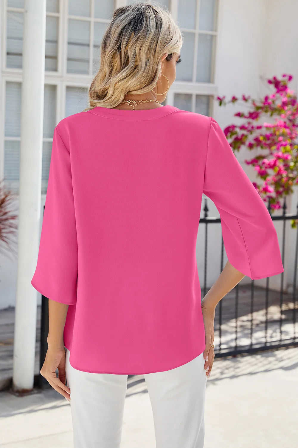 Notched Half Button T-Shirt – Trendsi | ClozArt