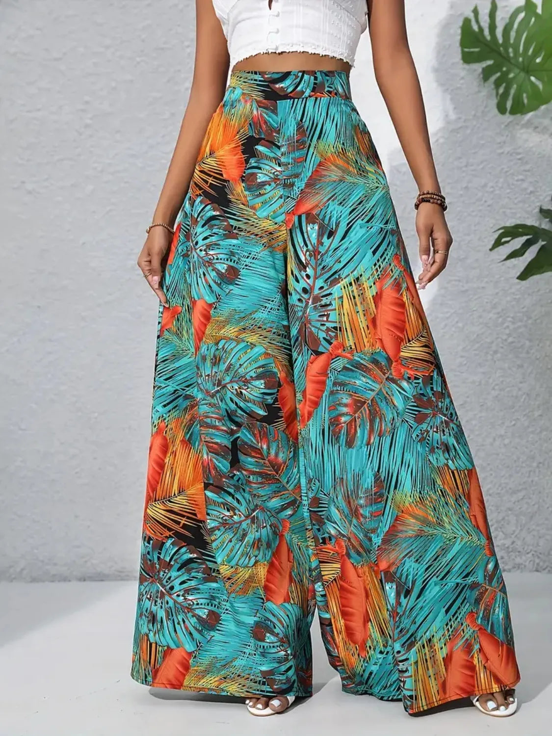 Printed High Waist Wide Leg Pants – Trendsi | ClozArt
