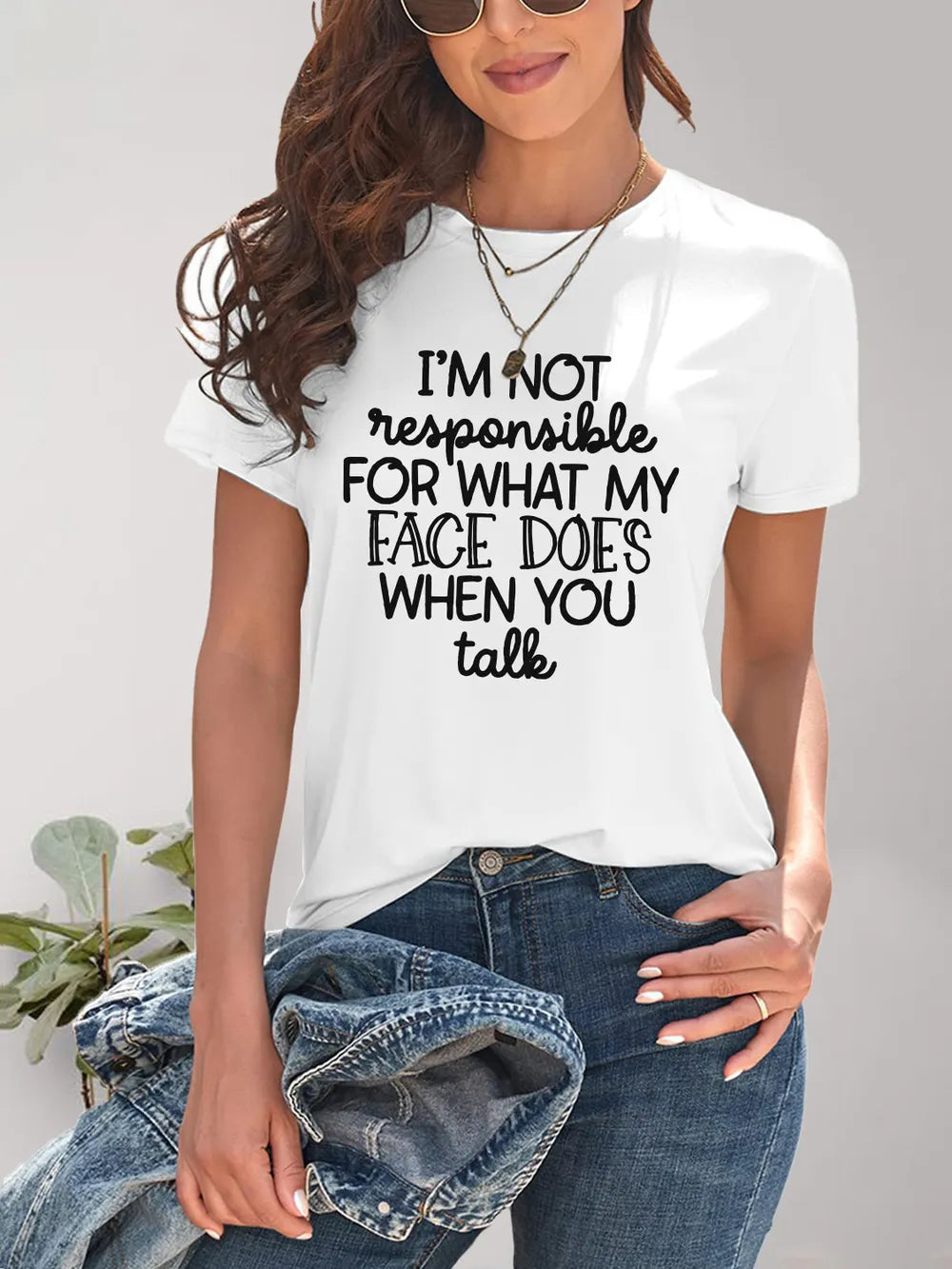 Letter Graphic Round Neck Short Sleeve T-Shirt – Trendsi | ClozArt