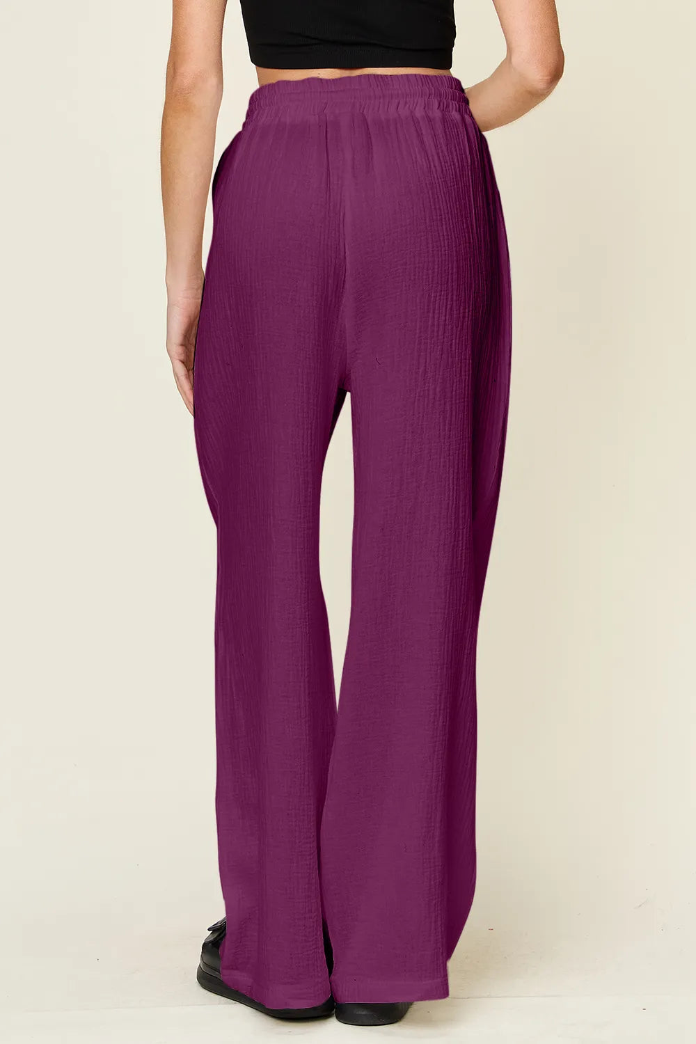 Double Take Full Size Texture Drawstring Wide Leg Pants – Trendsi | ClozArt