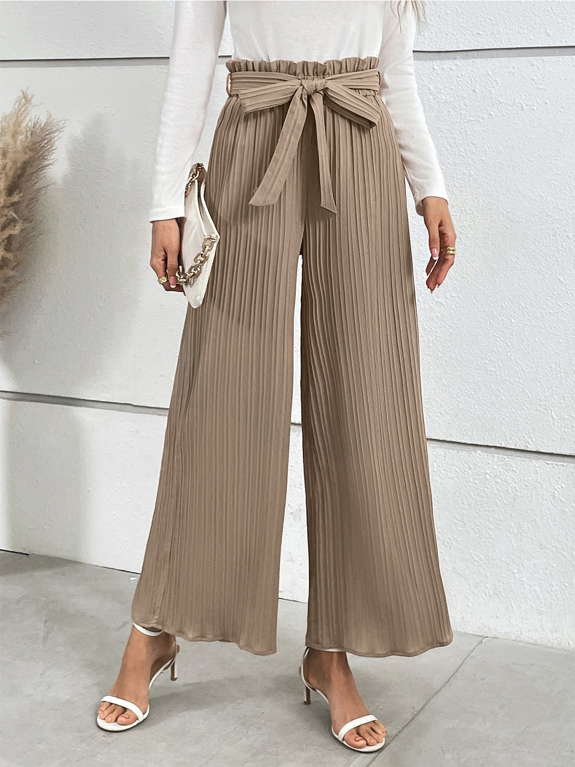 Honey Tied Wide Leg Long Pants – Trendsi | ClozArt