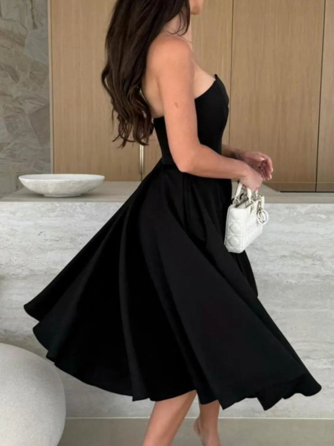 Solid Color Tube Midi Dress – Trendsi | ClozArt