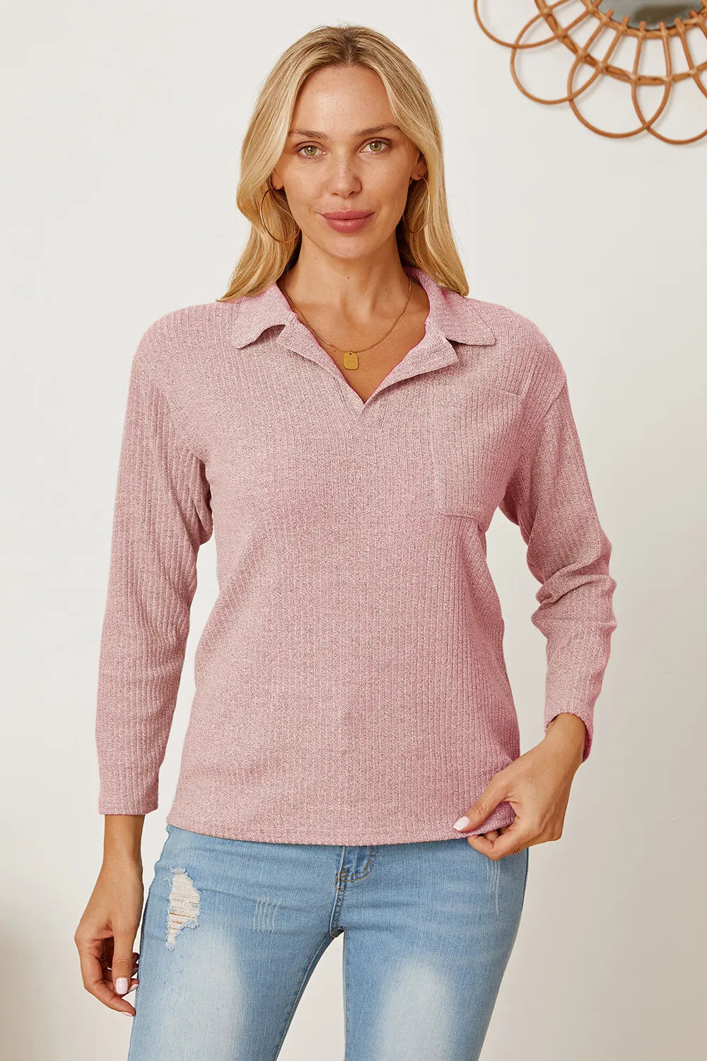 Collared Neck Dropped Shoulder T-Shirt – Trendsi | ClozArt
