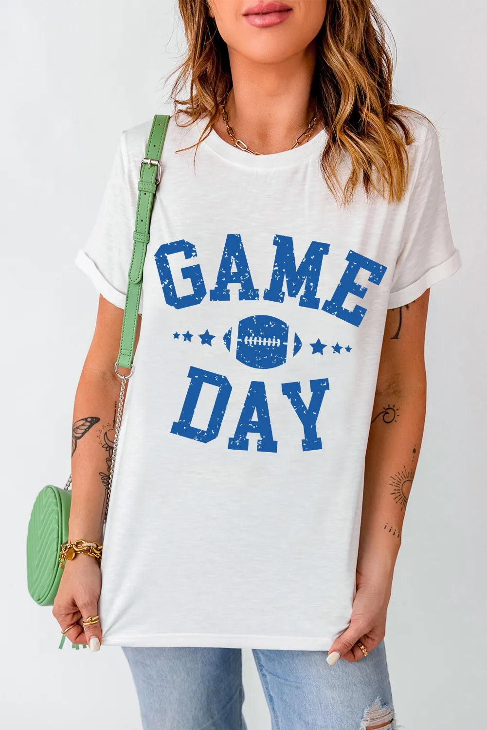 GAME DAY Round Neck Short Sleeve T-Shirt – Trendsi | ClozArt