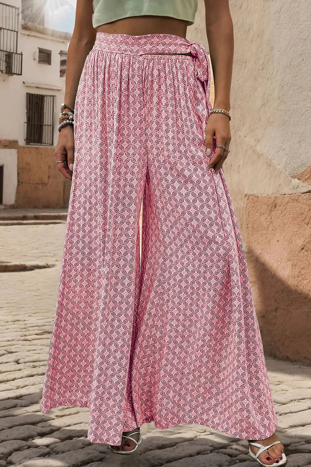 Perfee Printed Tied Wide Leg Pants – Trendsi | ClozArt