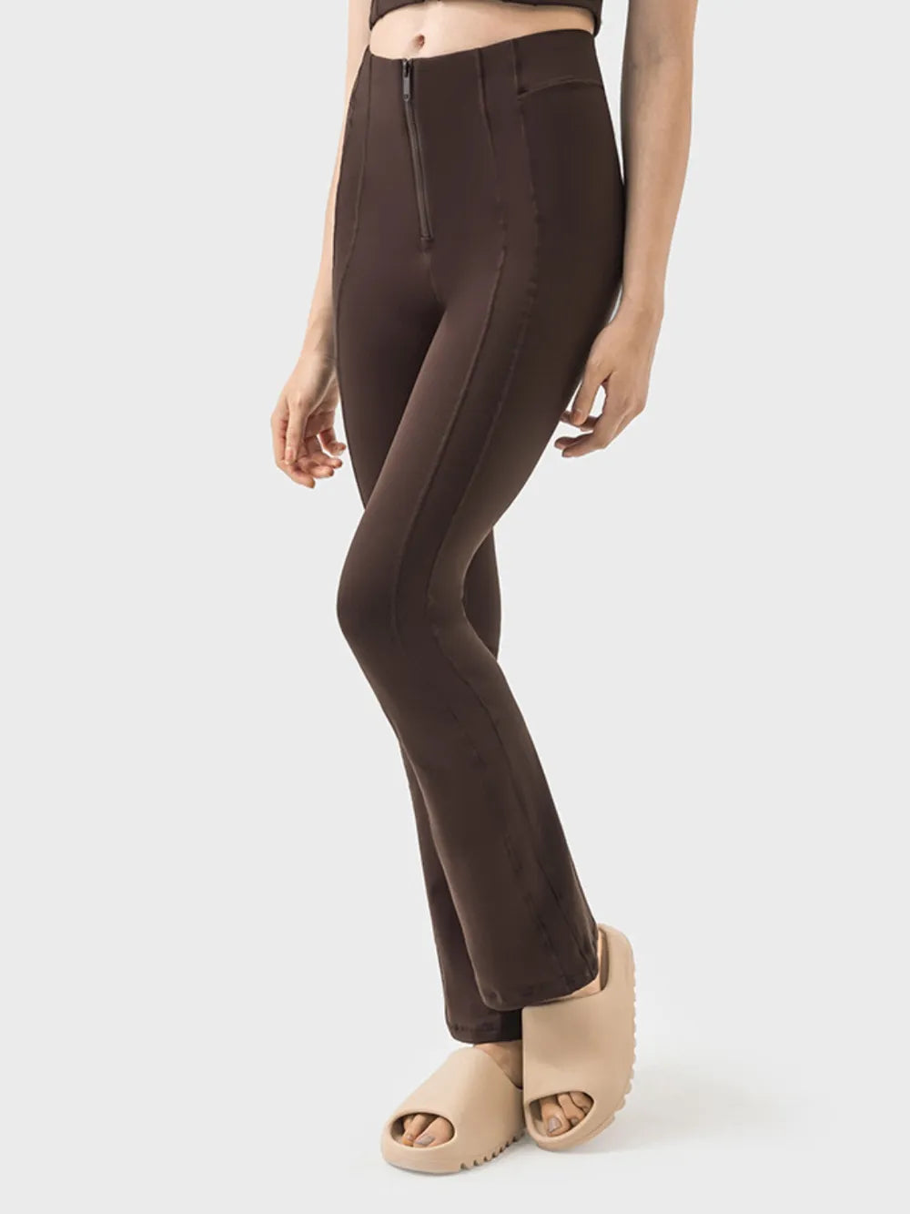 Millennia Zipper Detail High Waist Active Pants – Trendsi | ClozArt