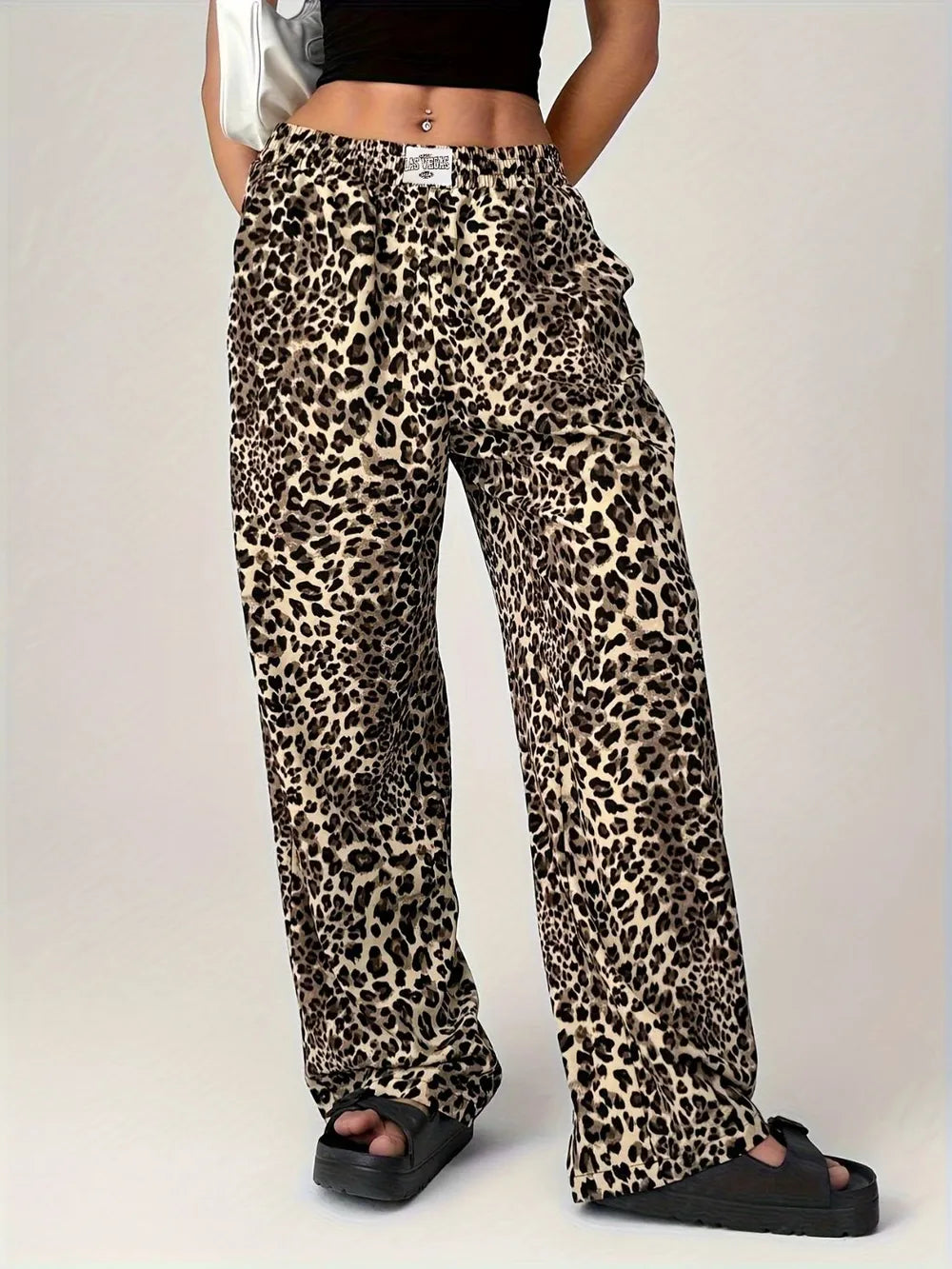Leopard Wide Leg Pants with Pockets – Trendsi | ClozArt