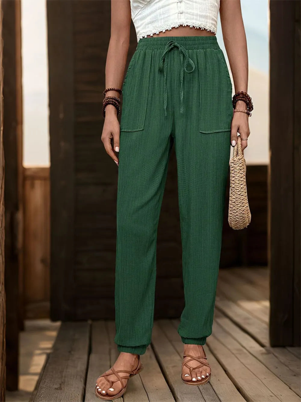 Perfee Textured High Waist Joggers – Trendsi | ClozArt