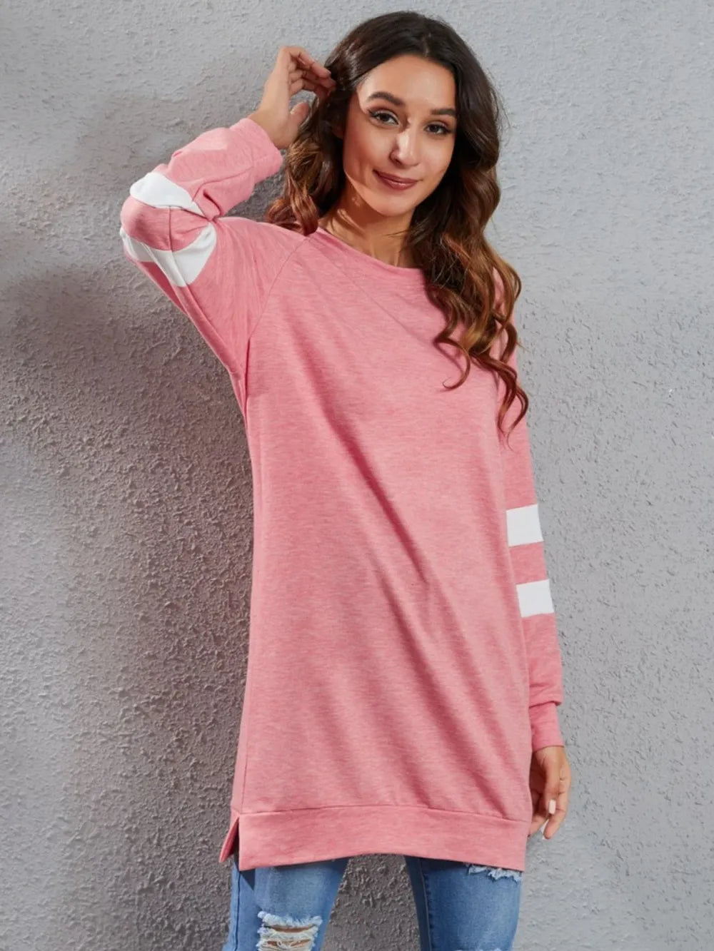 Full Size Striped Round Neck Long Sleeve T-Shirt – Trendsi | ClozArt