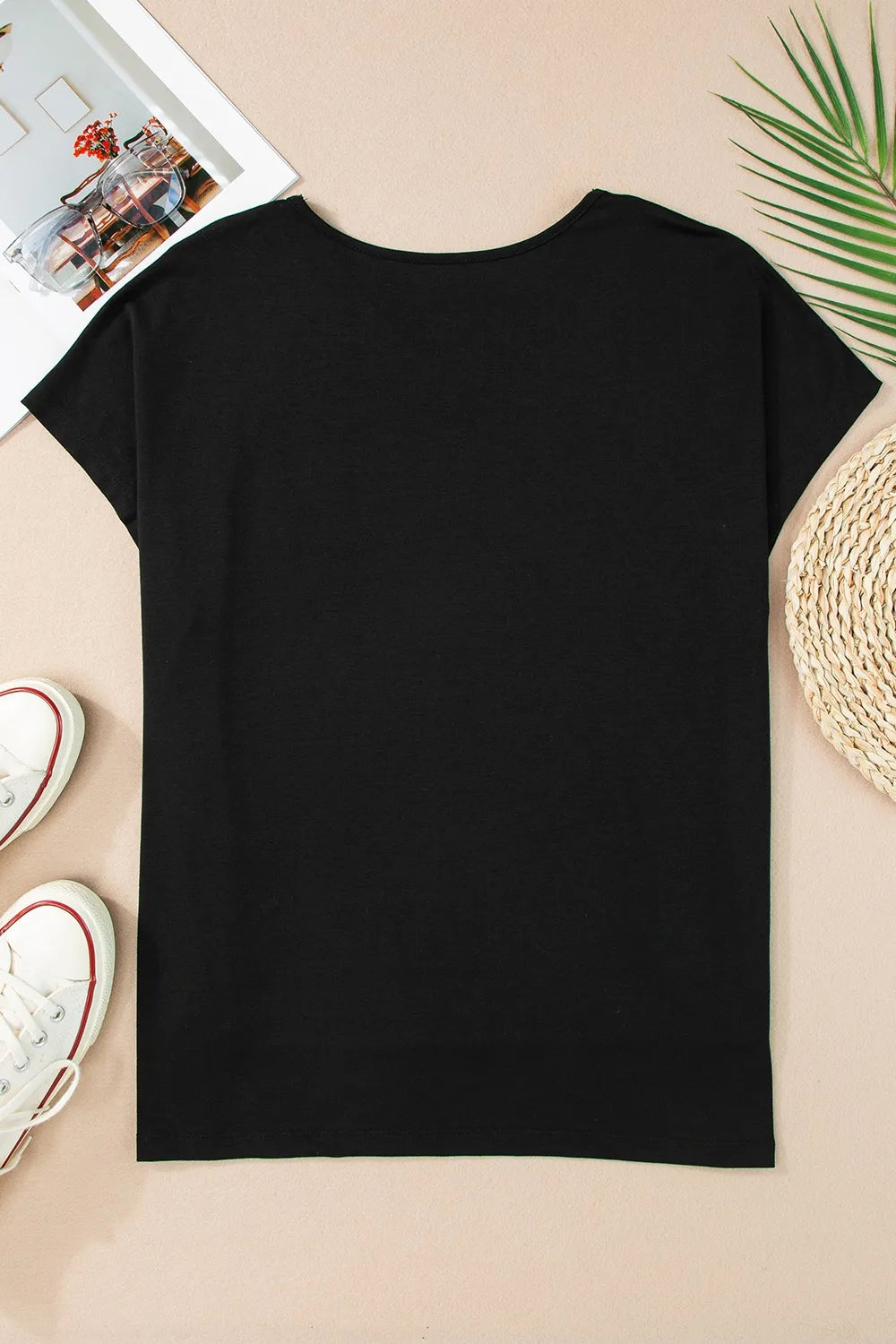V-Neck Short Sleeve T-Shirt – Trendsi | ClozArt