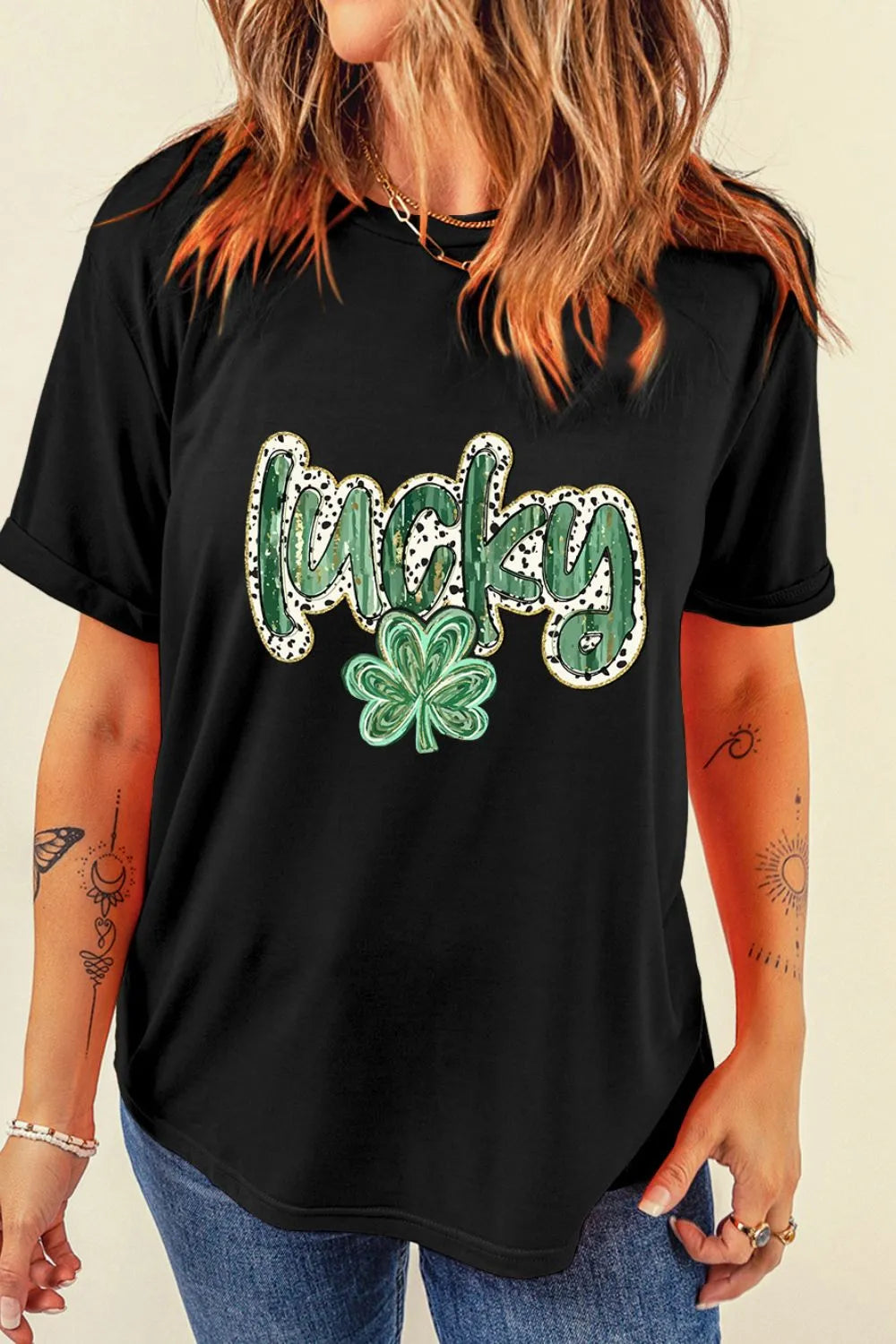 Lucky Clover Graphic T-Shirt – Trendsi | ClozArt