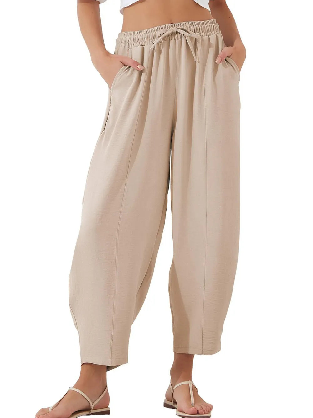 Full Size Drawstring Cropped Jogger Pants Plus Size – Trendsi | ClozArt