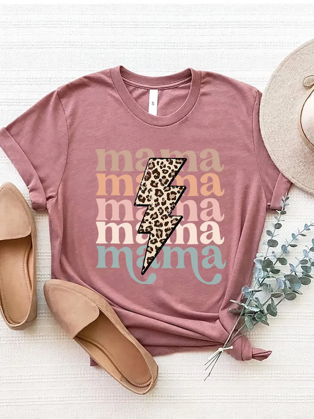 MAMA Round Neck Short Sleeve T-Shirt – Trendsi | ClozArt