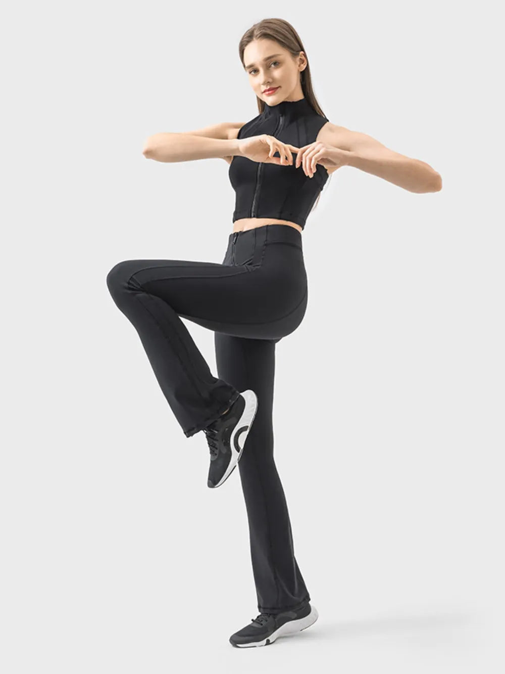 Millennia Zipper Detail High Waist Active Pants – Trendsi | ClozArt