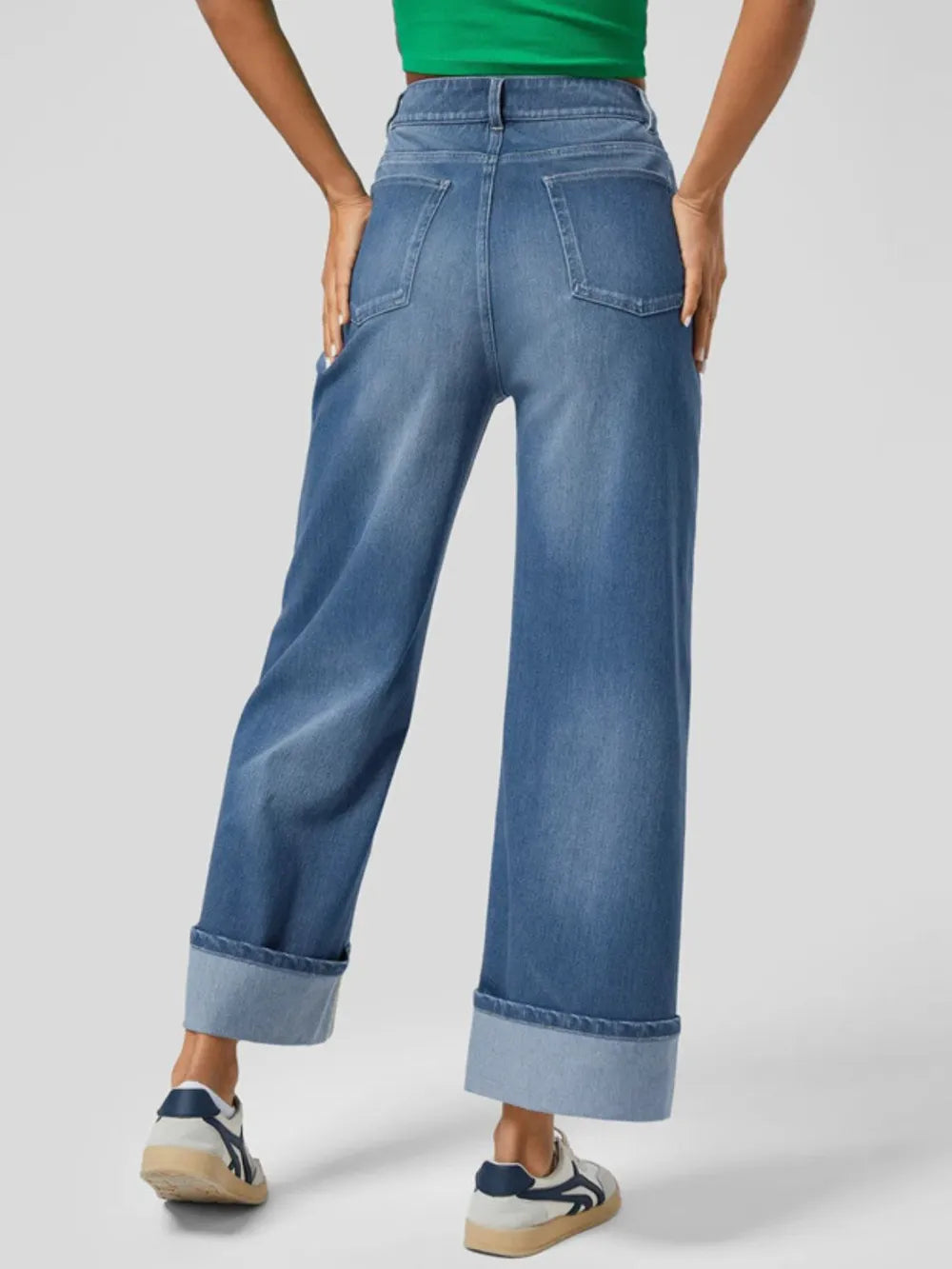 High Rise Rolled Straight Leg Jeans – Trendsi | ClozArt