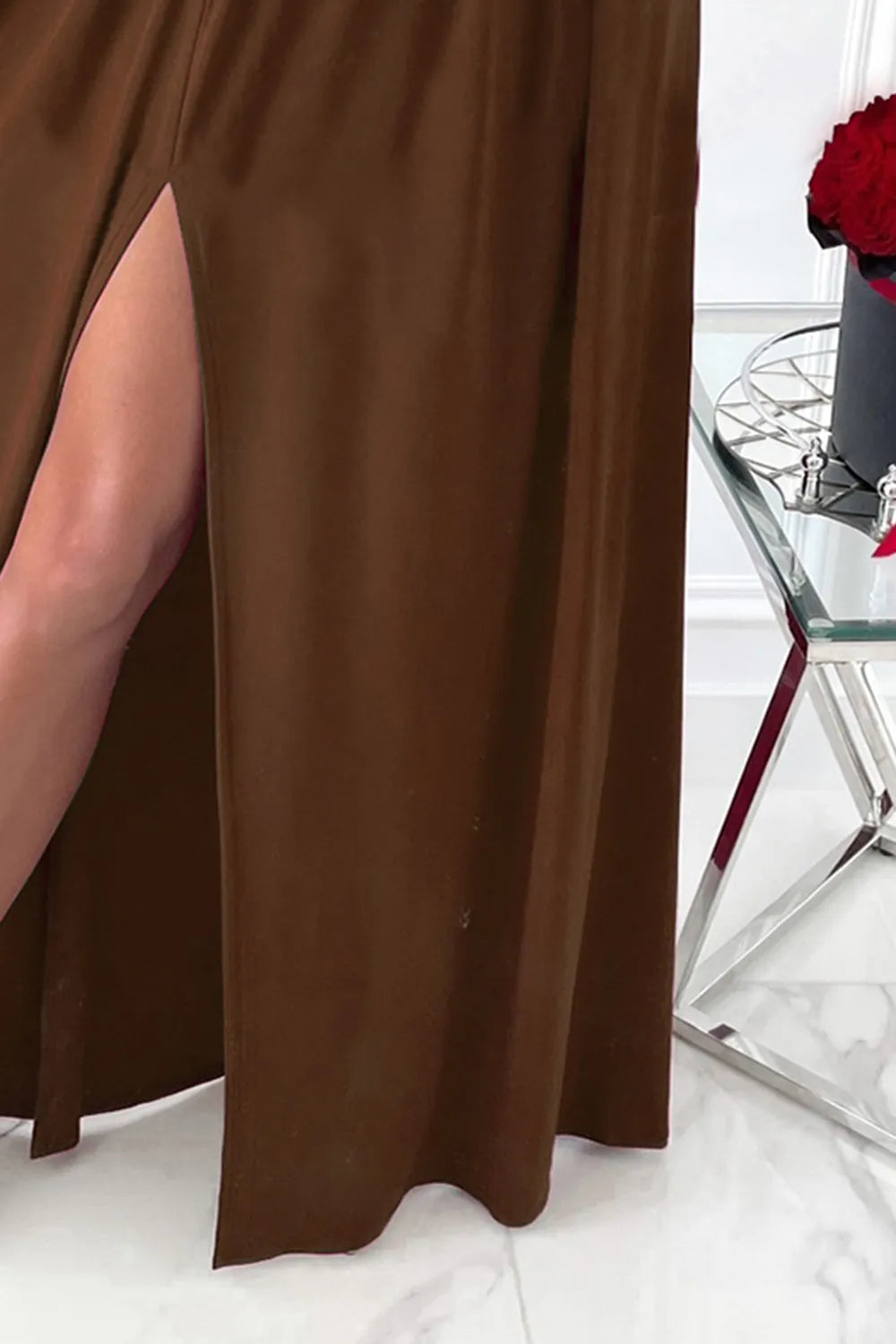 Slit Surplice Long Sleeve Maxi Dress – Trendsi | ClozArt