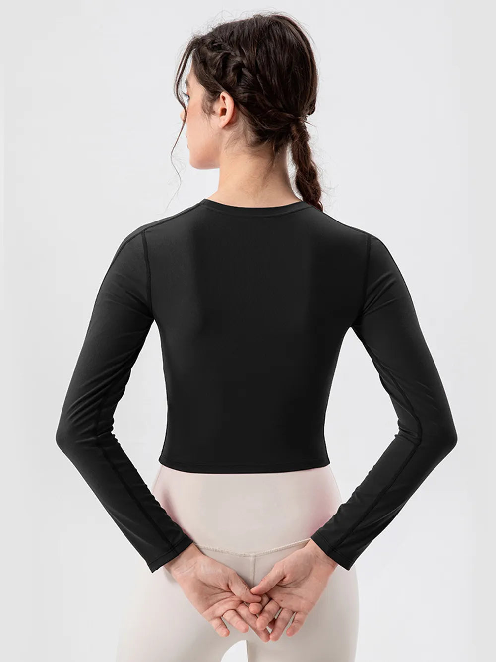 Round Neck Long Sleeve Active T-Shirt – Trendsi | ClozArt