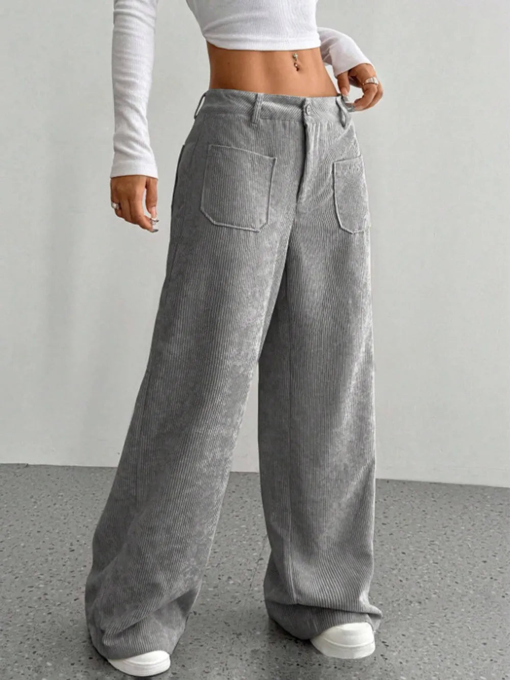 Wide Leg Pants with Pockets – Trendsi | ClozArt