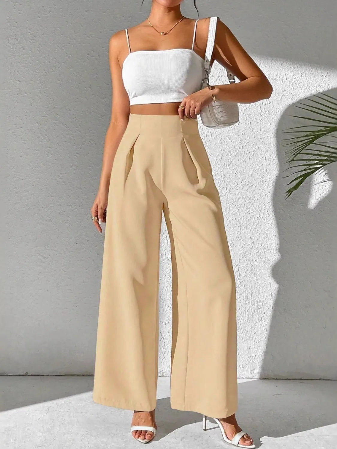 Wide Leg High Waist Pants – Trendsi | ClozArt