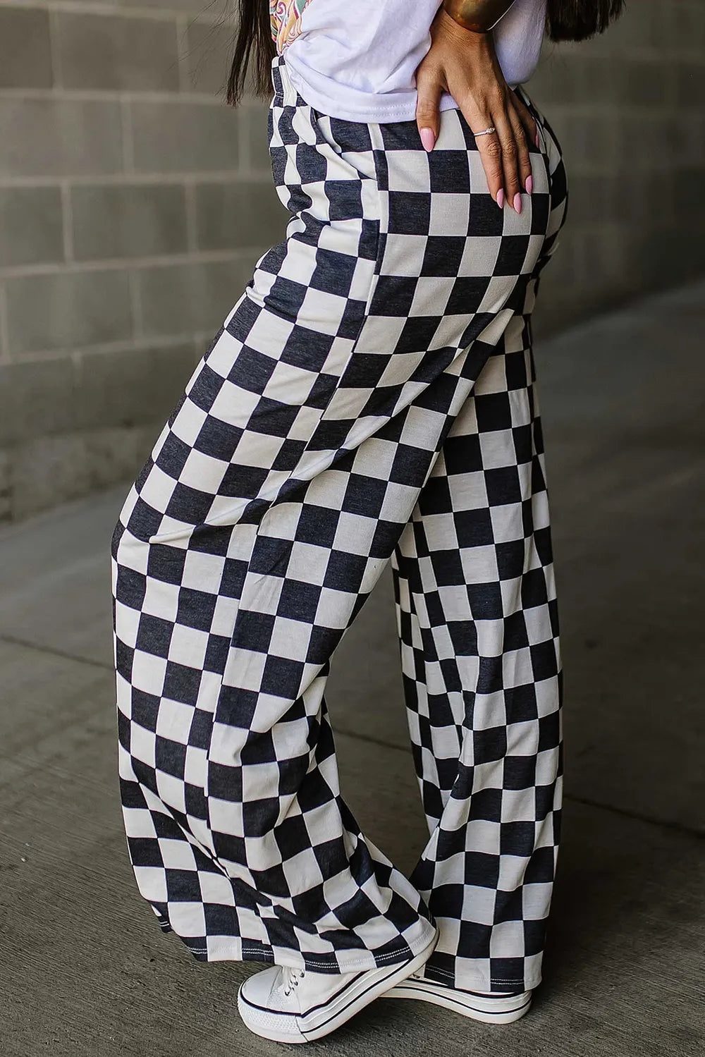 Checkered Wide Leg Pants – Trendsi | ClozArt