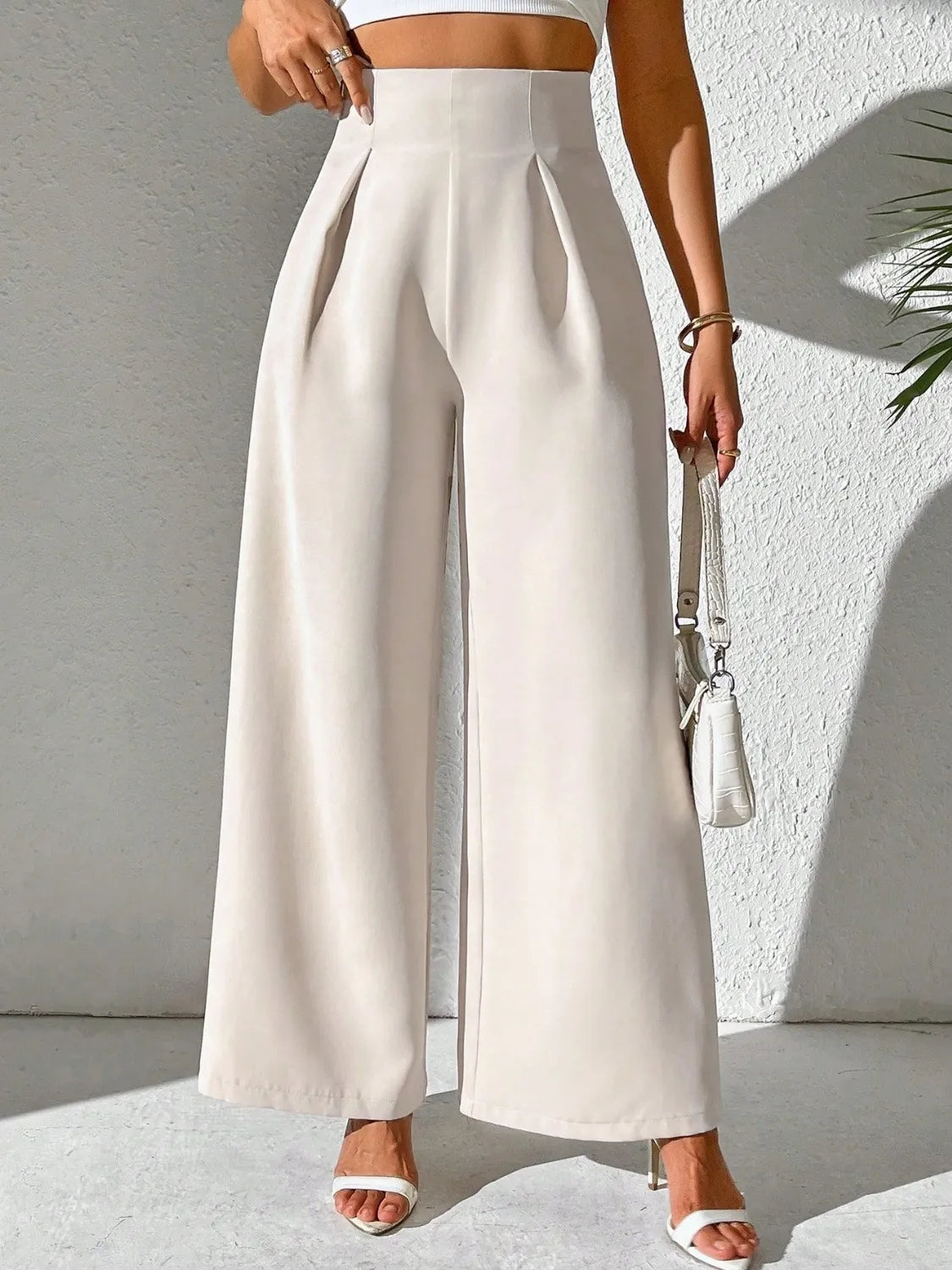 Wide Leg High Waist Pants – Trendsi | ClozArt