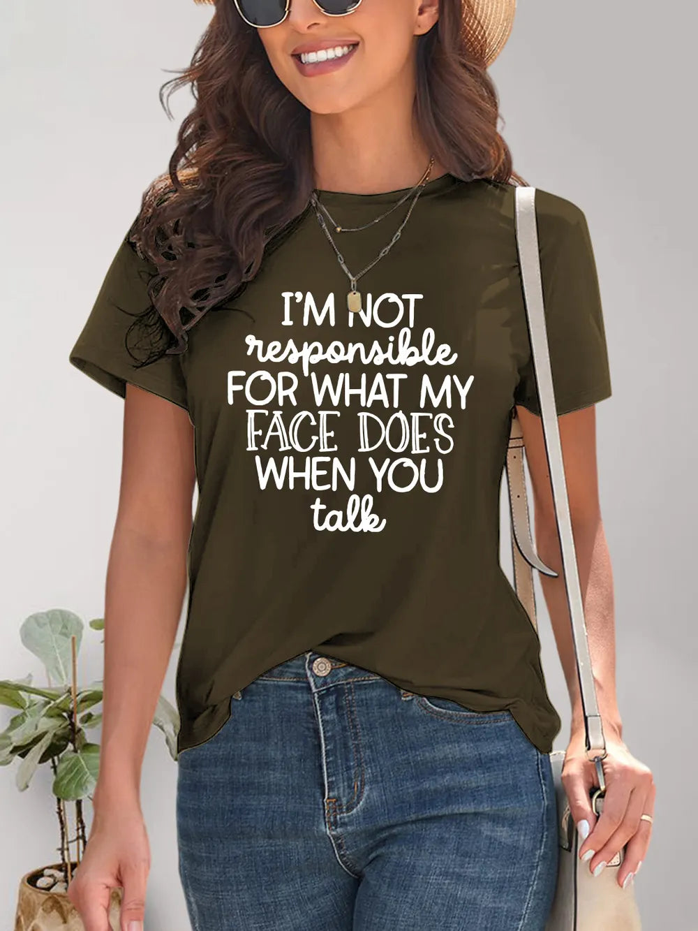 Letter Graphic Round Neck Short Sleeve T-Shirt – Trendsi | ClozArt