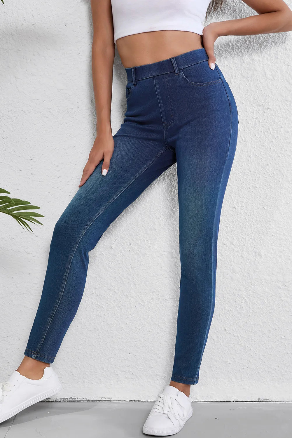 High Waist Skinny Jeans with Pockets – Trendsi | ClozArt