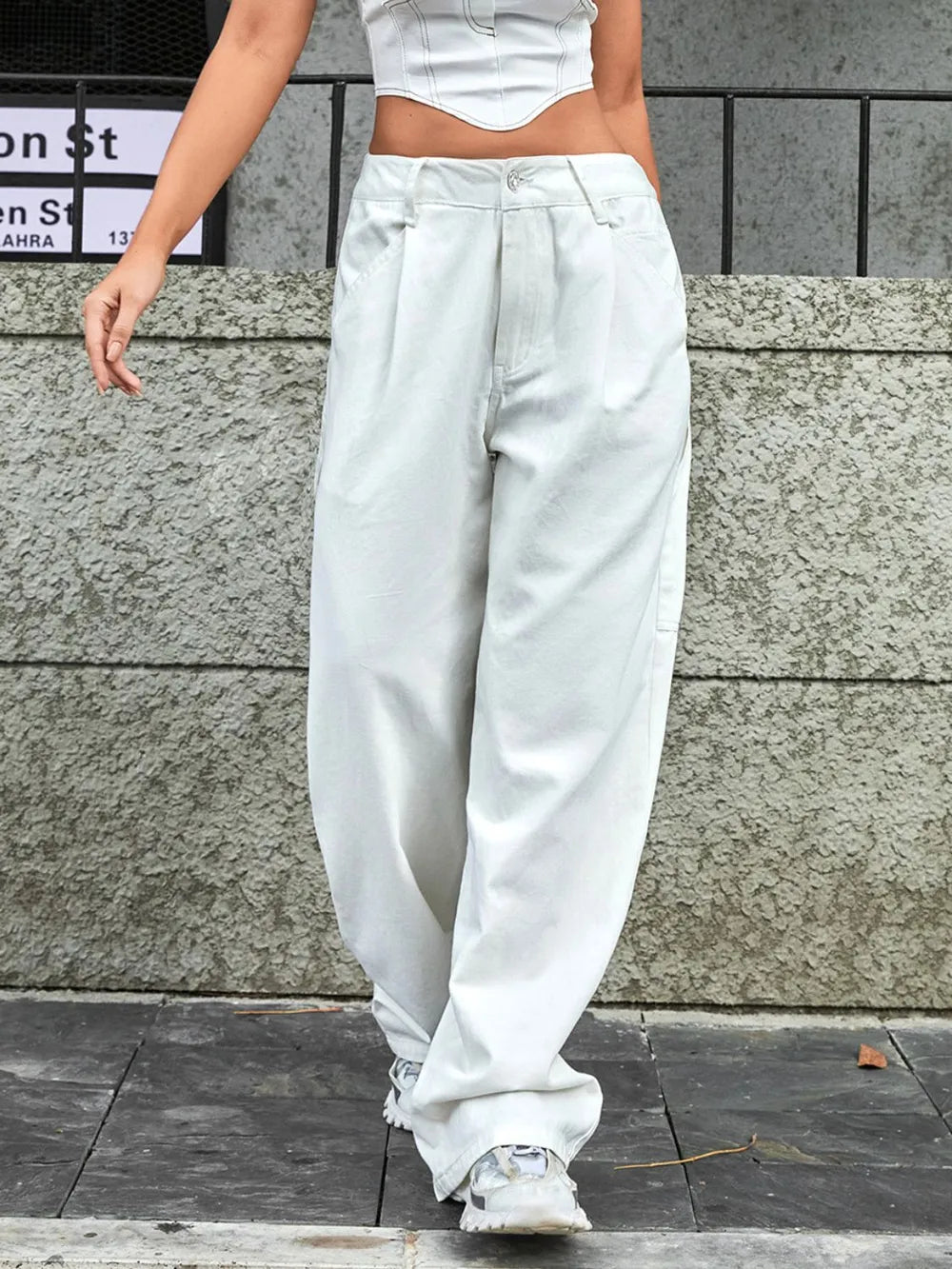 Wide Leg Jeans with Pockets – Trendsi | ClozArt