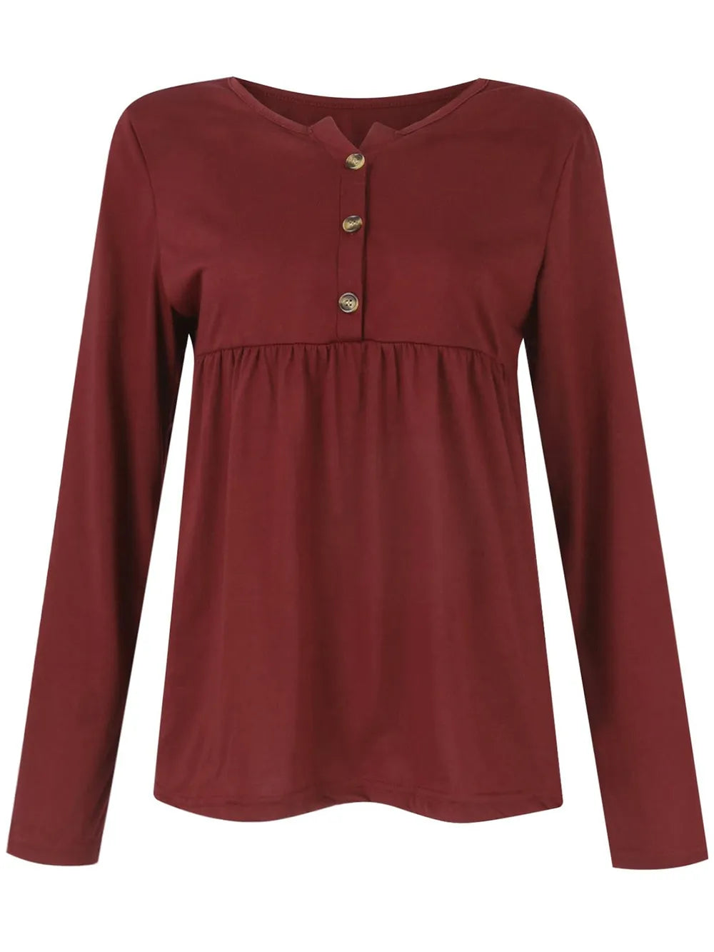 Half Button Long Sleeve T-Shirt – Trendsi | ClozArt