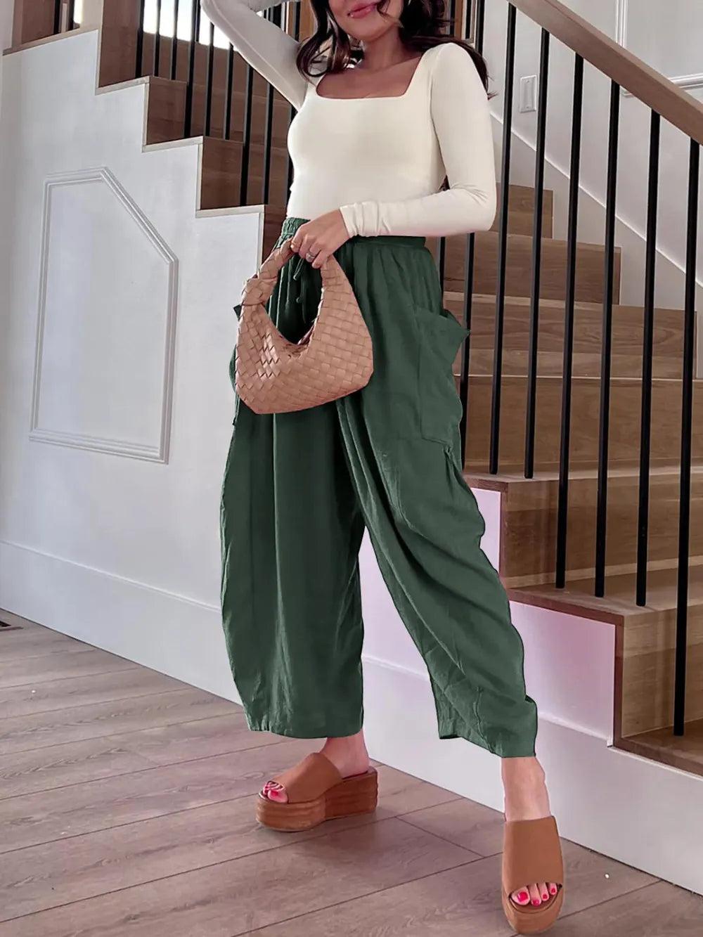 Full Size Drawstring Pants with Pockets Plus Size – Trendsi | ClozArt