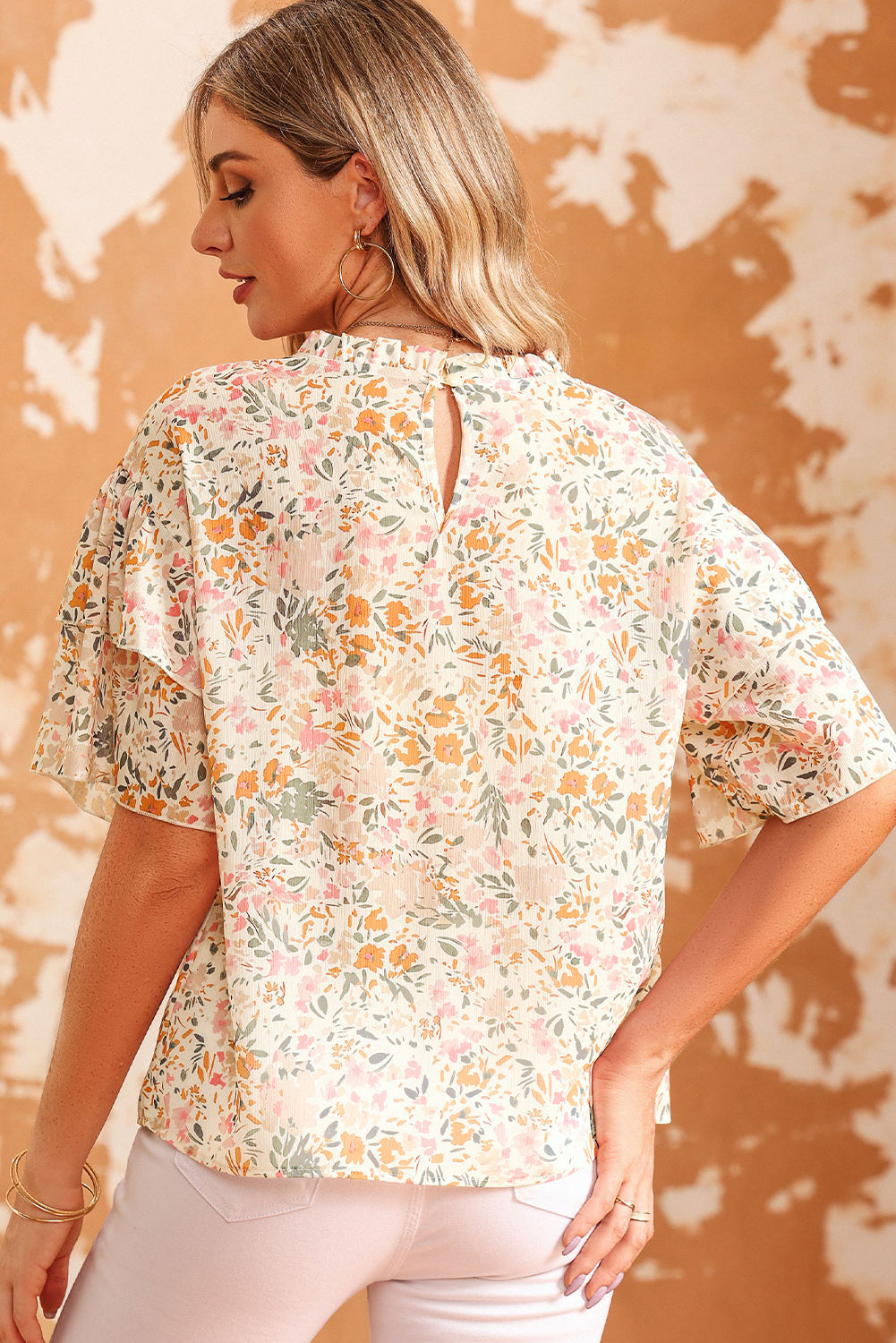 Floral Round Neck Short Sleeve Blouse – Trendsi | ClozArt
