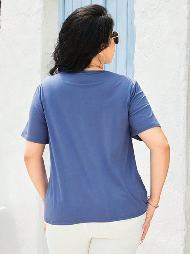 Plus Size Cutout Short Sleeve Top – Trendsi | ClozArt
