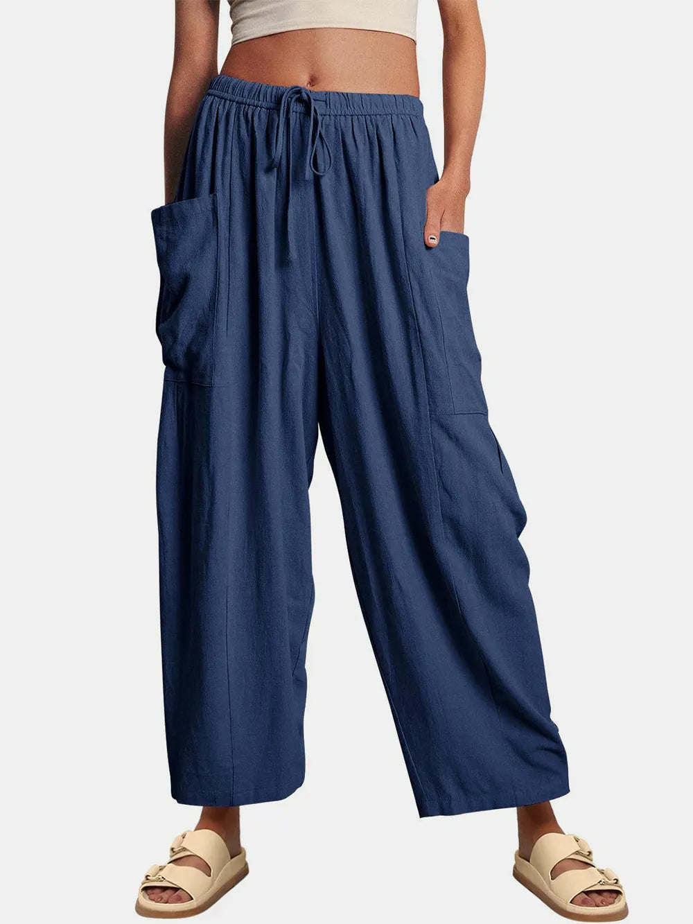 Full Size Wide Leg Pants with Pockets – Trendsi | ClozArt