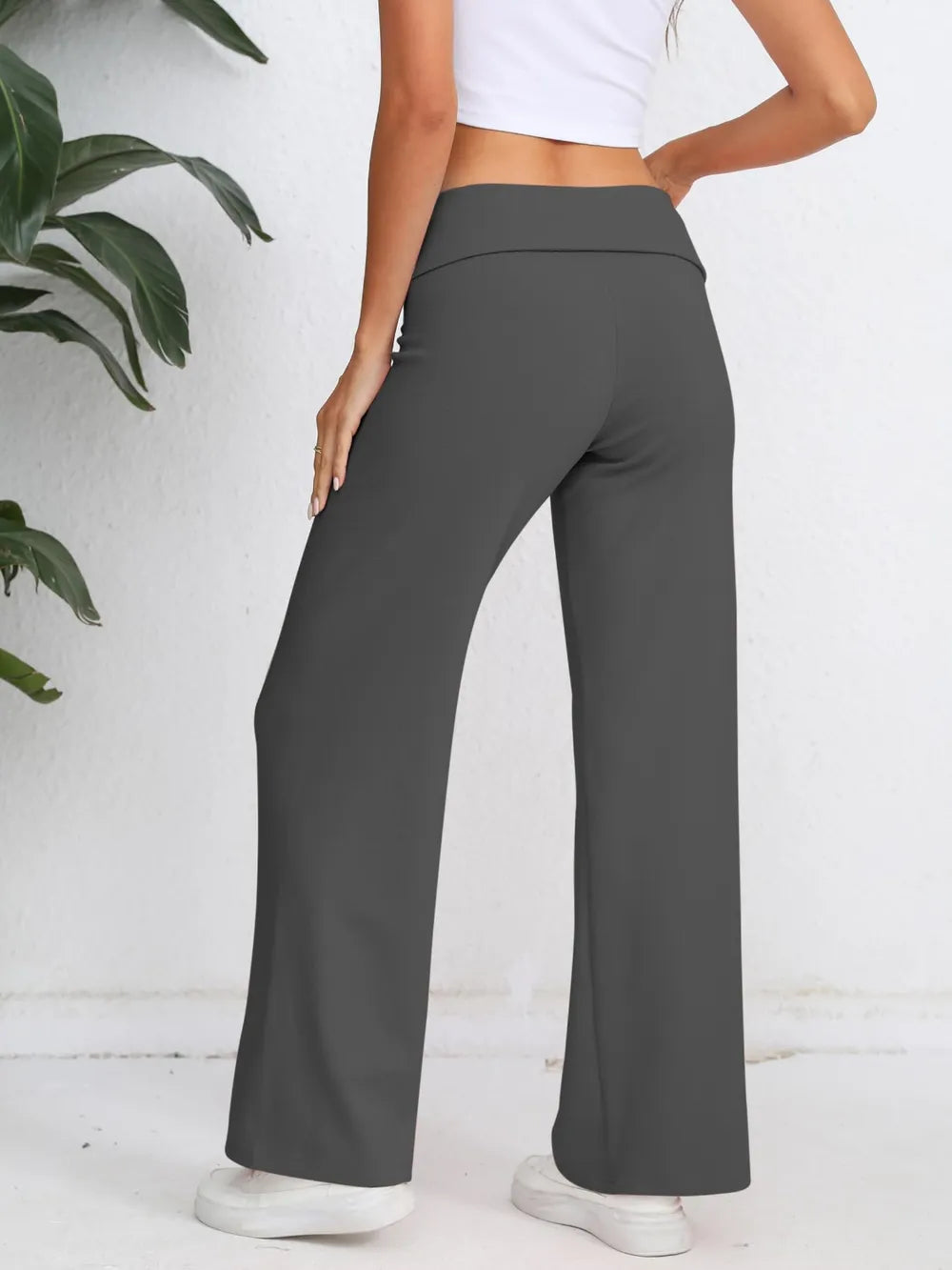 Elastic Waist Wide Leg Pants – Trendsi | ClozArt