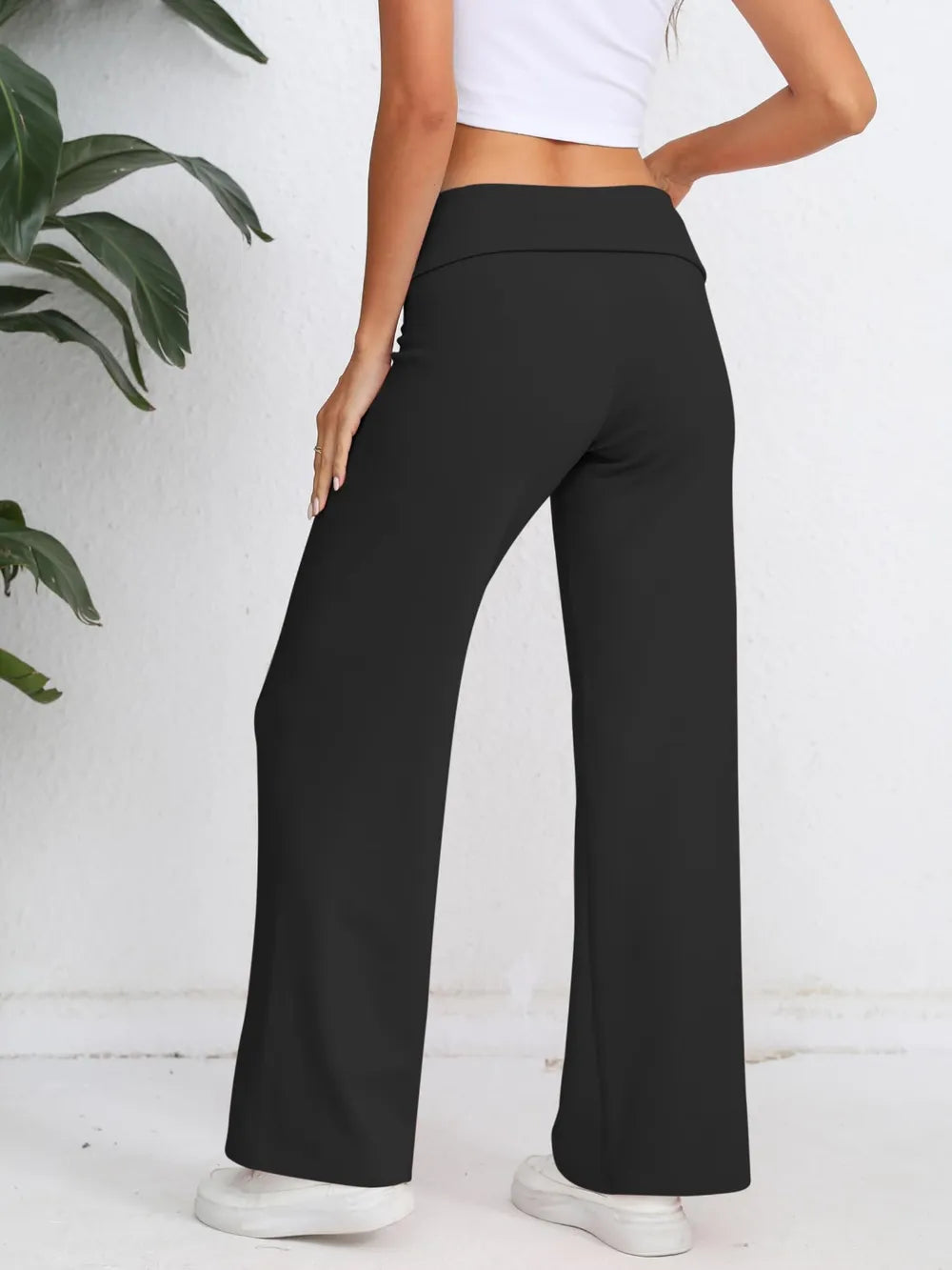Elastic Waist Wide Leg Pants – Trendsi | ClozArt