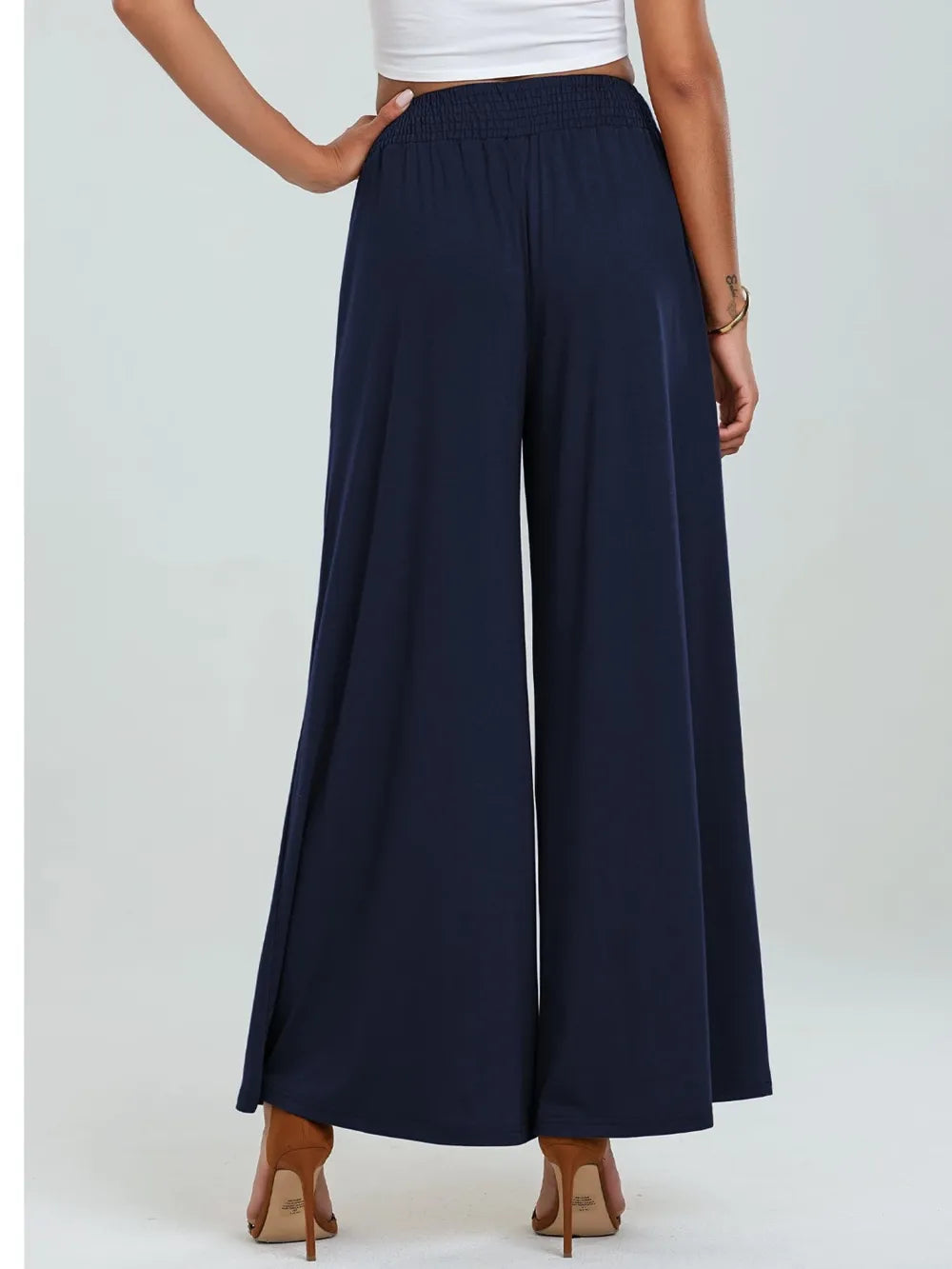 Pocketed Elastic Waist Wide Leg Pants – Trendsi | ClozArt