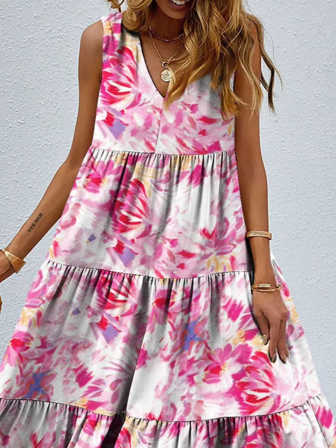 Floral Tiered Maxi Tank Dress – Trendsi | ClozArt