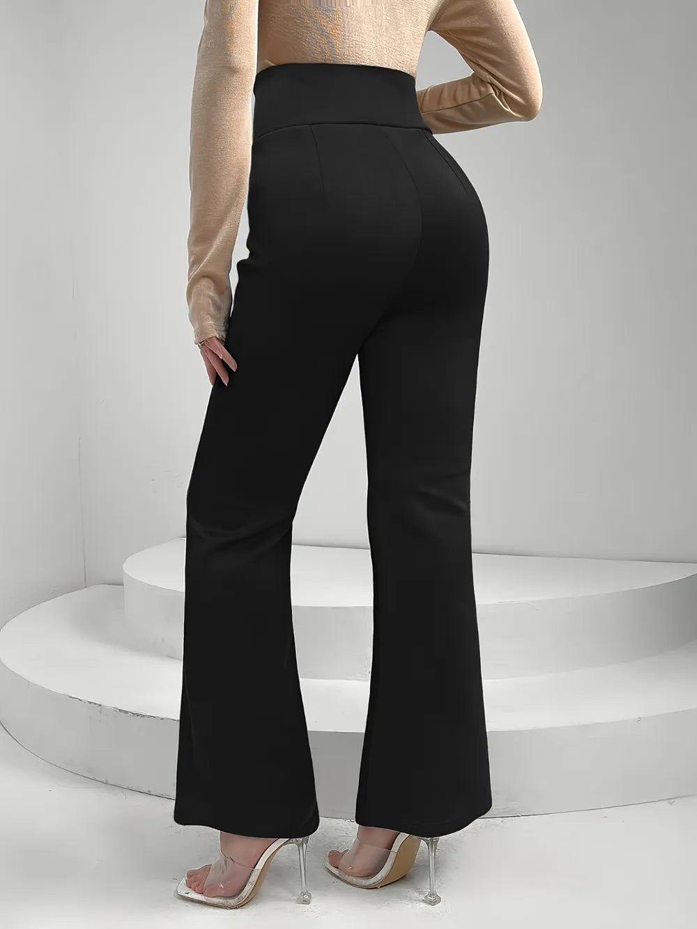 Lace Up Slit Bootcut Pants – Trendsi | ClozArt
