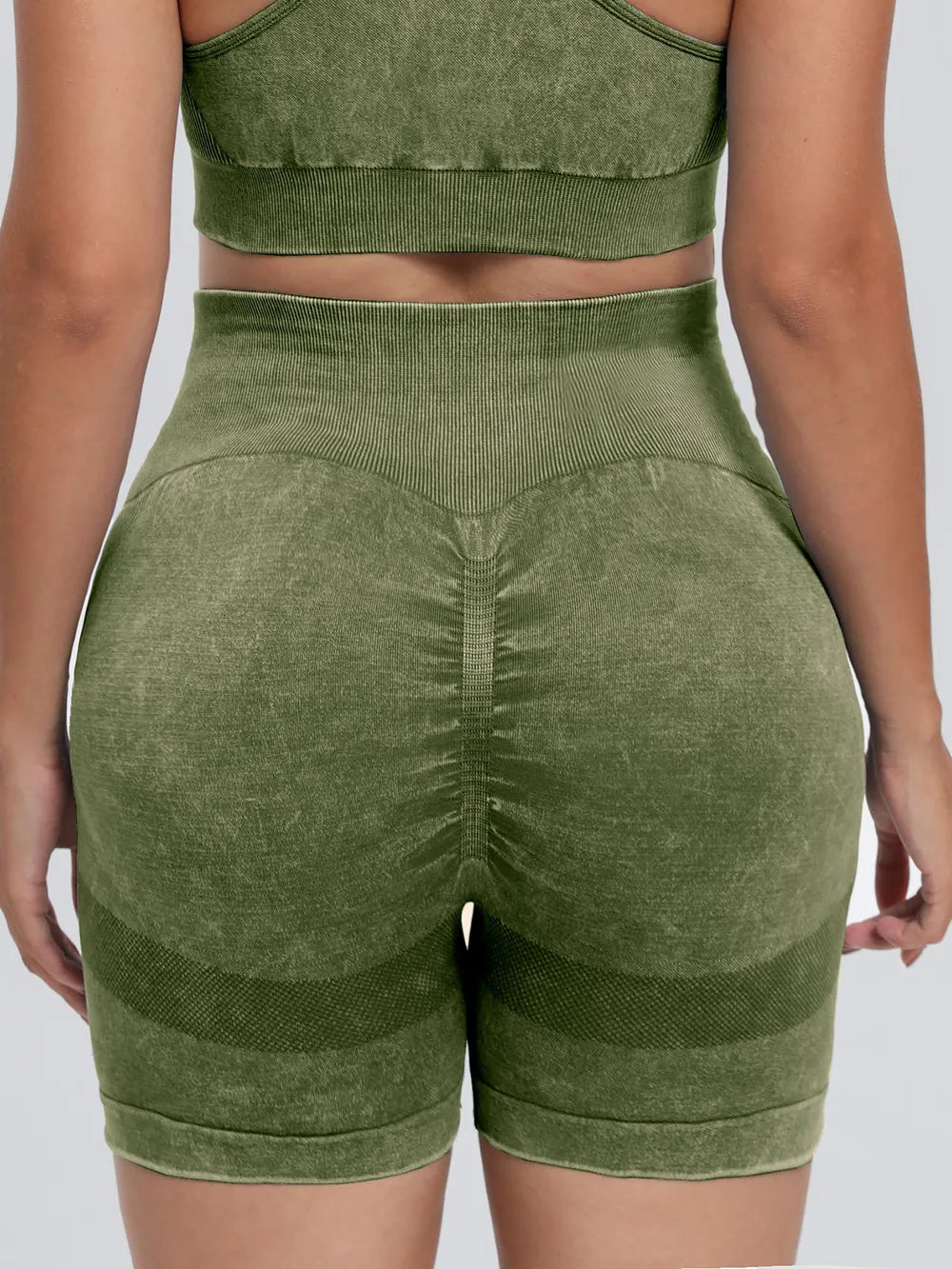 Washed High Waist Active Shorts – Trendsi | ClozArt