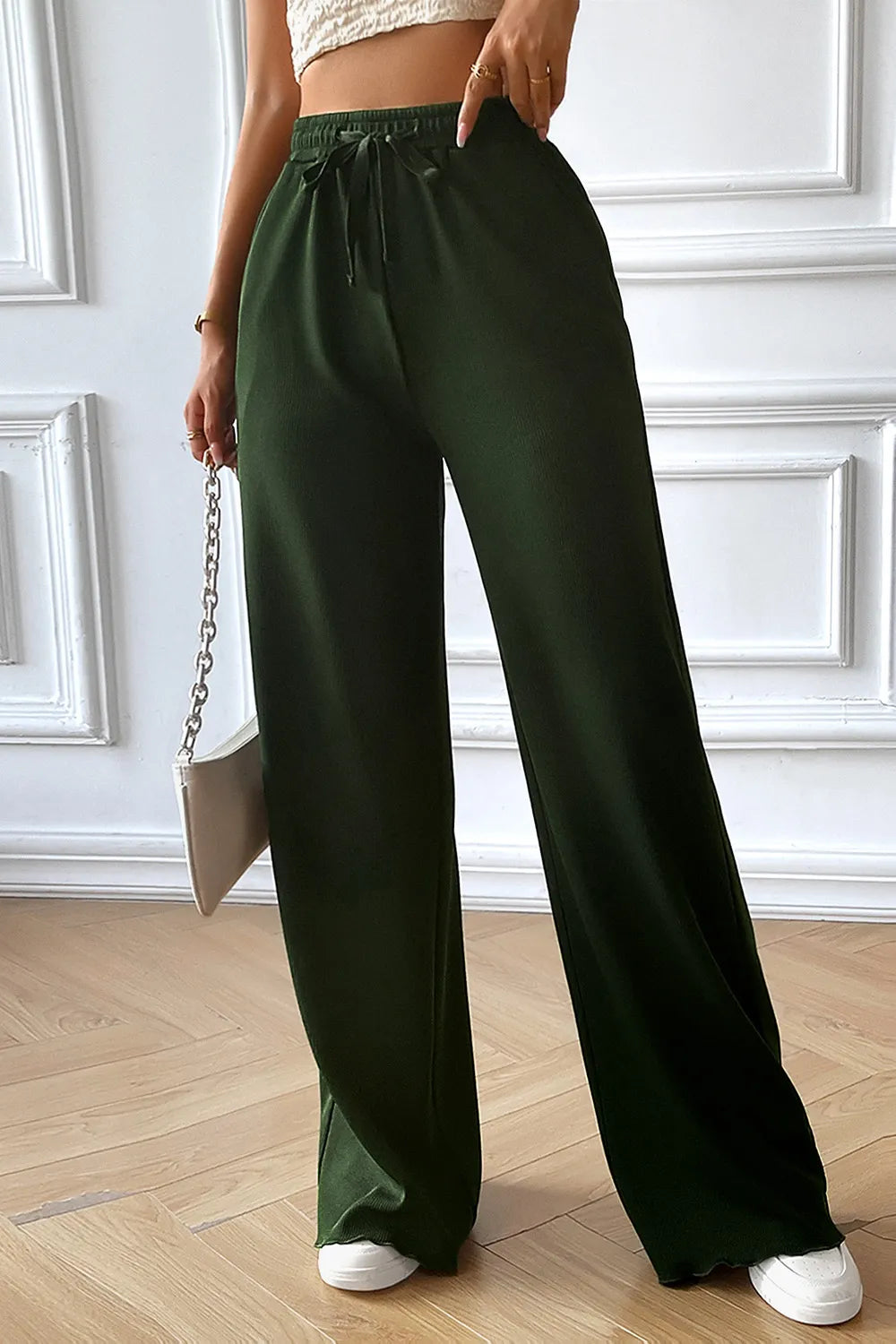 Devine Drawstring Wide Leg Pants with Pocketed – Trendsi | ClozArt