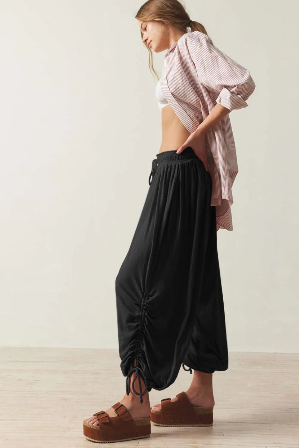 Drawstring Ruched Pants – Trendsi | ClozArt