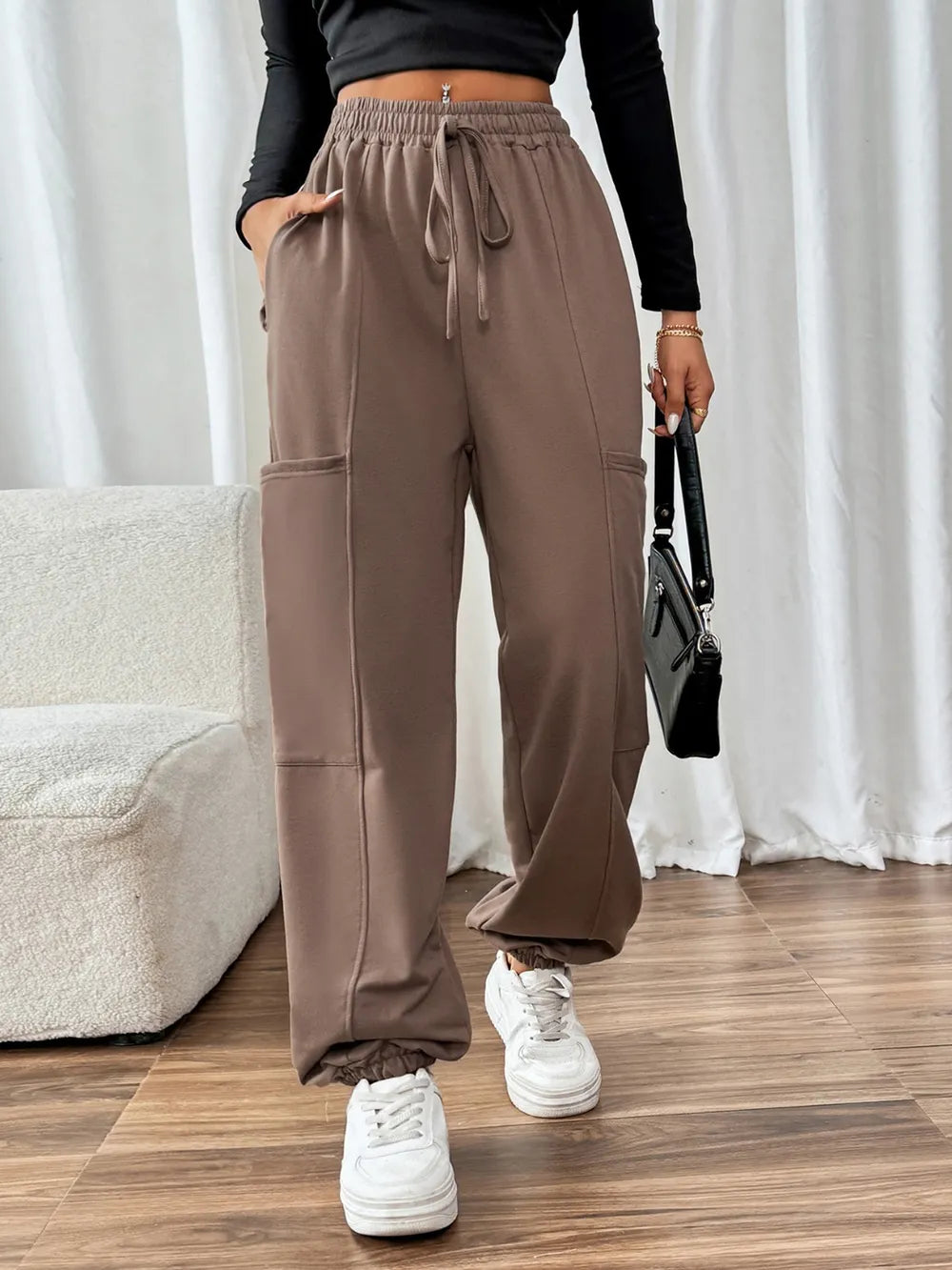 Perfee Tied Joggers with Pockets – Trendsi | ClozArt