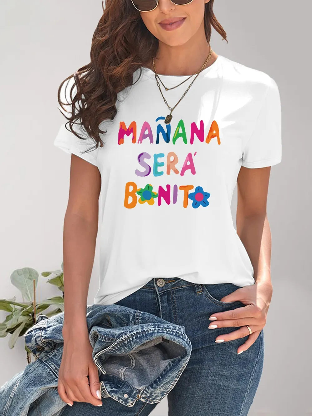 Letter Graphic Round Neck Short Sleeve T-Shirt – Trendsi | ClozArt
